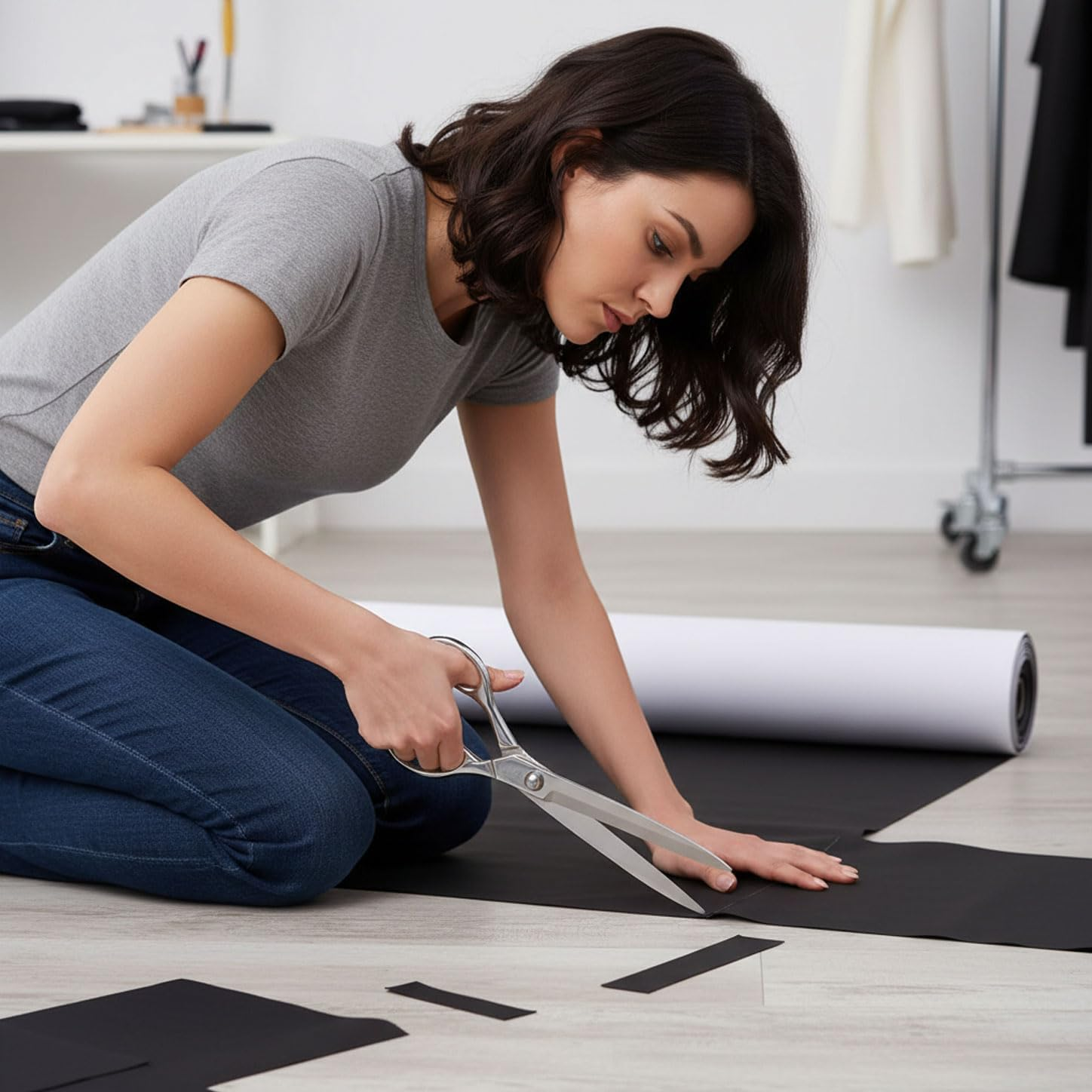 Microfiber Self-Adhesive Fabric Black Vinyl Wrap for Car Interior Decoration, Faux Suede Design, Durable and Easy to Apply, Compatible with Various Car Seats and Panels &ndash; Unron