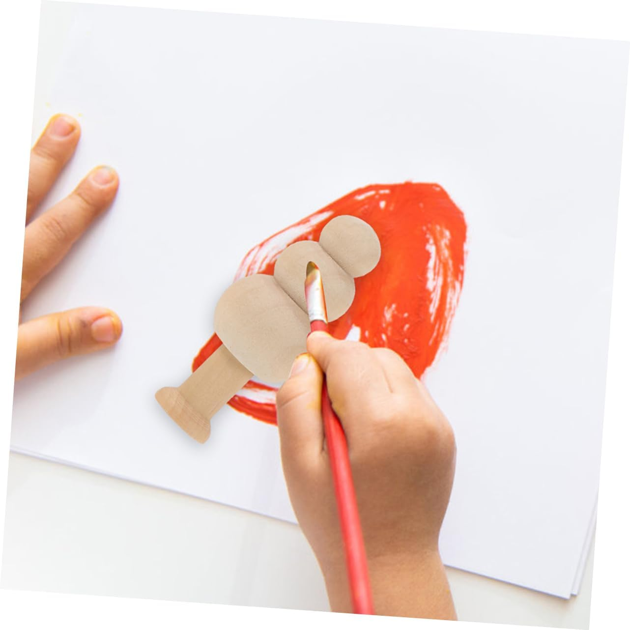 Gogogmee Unpainted Christmas Tree Decor 12Pc Wooden Craft Kit for DIY Decor Home Office image number 5