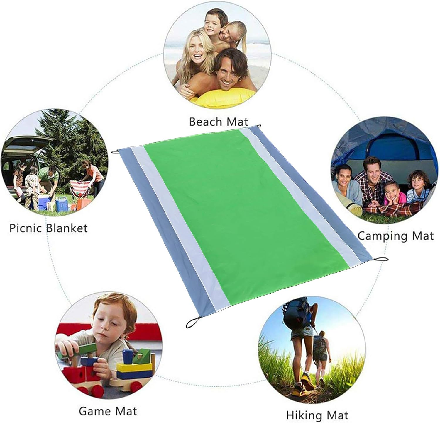 Sand Free Beach Blanket, Extra Large Waterproof Beach Mat-Lightweight Quick Drying Heat Resistant Outdoor Picnic Mat for Travel, Camping, Hiking and Music Festivals image number 1