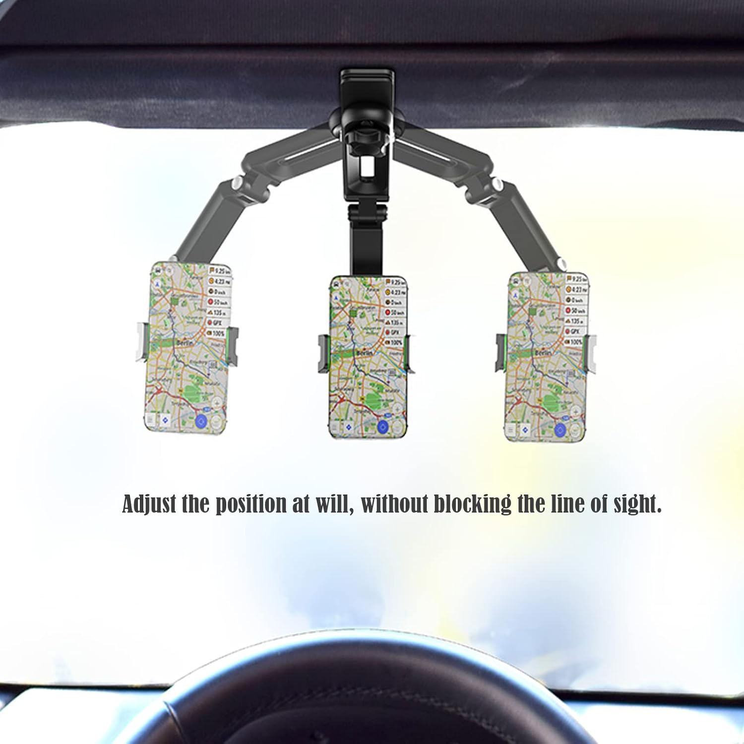 Car Phone Holder Mount,360&deg;Rotatable Retractable Car Phone Holder,Multifunctional Adjustable Mount Cell Phone Holder for Car,Universal Phone Holder for Mobile Phones image number 5