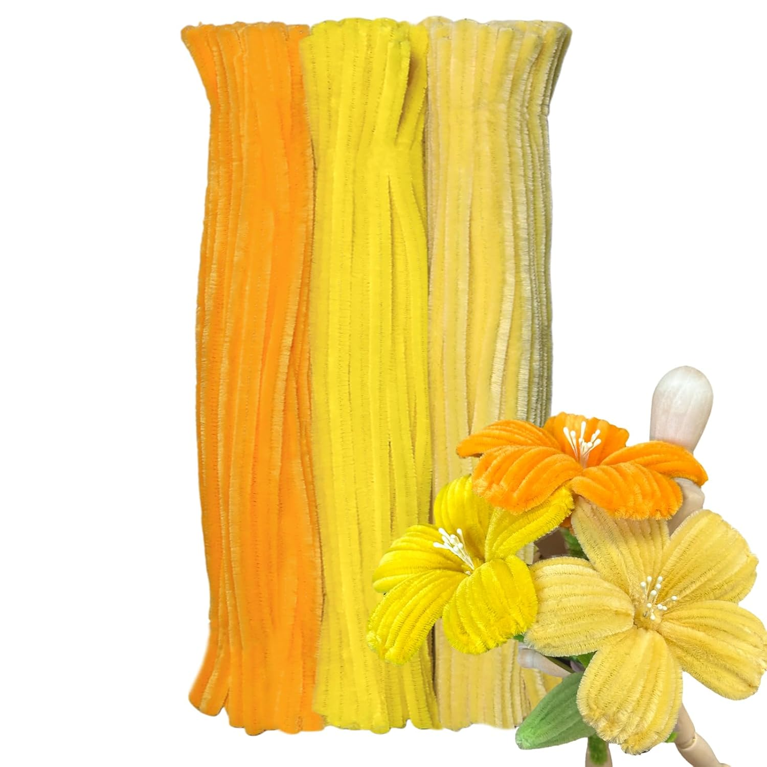 300Pcs Pipe Cleaners Bulk - Fluffy Craft Pipe Cleaners for Arts & Crafts, Ideal for Making Flowers, Animals & Decorations (12 X 0.27 Inches) - Green image number 3