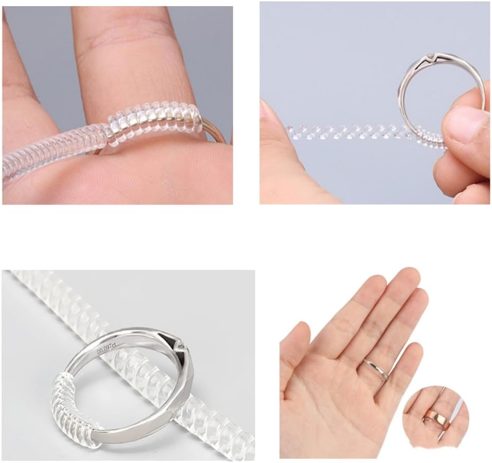 DACUAN 12 Pcs Ring Size Adjuster, Transparent Spring Ring Sizer Guards for Most Rings image number 4