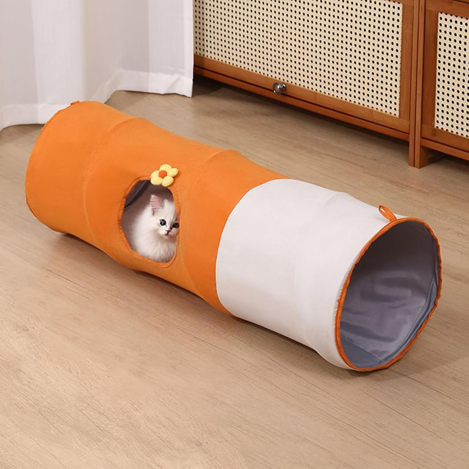 Cat Tunnel - Foldable Tunnel for Cats with Ball,Scratch-Resistant Mental Enrichment Tent for Training Tool Living Room Exercise Equipment image number 1