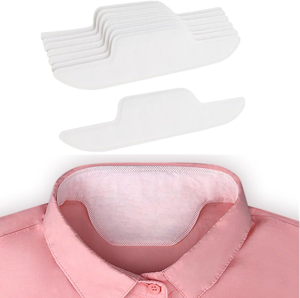 20PCS Disposable Collar Protector Self-Adhesive Shirt Sweat Pads for Shirts, Collar Underarm Sweat Pads Shirt Neck Liner image number 6