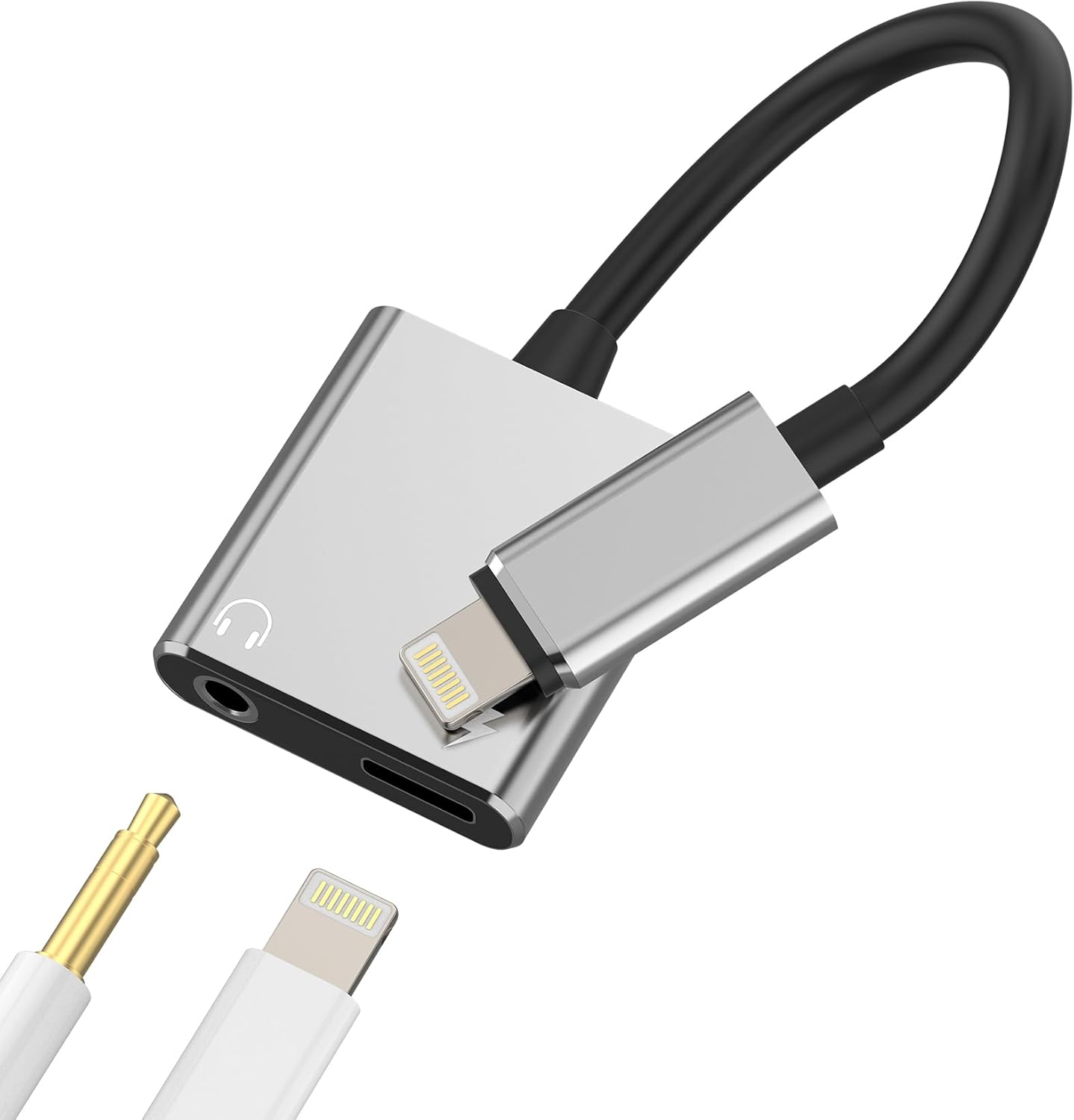 Lightning to 3.5Mm Jack Iphone Aux Adapter (2 in 1) Charger Headphone Splitter Cable Apple MFI Certified Audio Dongle Cord Earbud Charging Converter for 14 13 12 11 Pro Max X Xr Xs 7 8 plus 3.5+L image number 2
