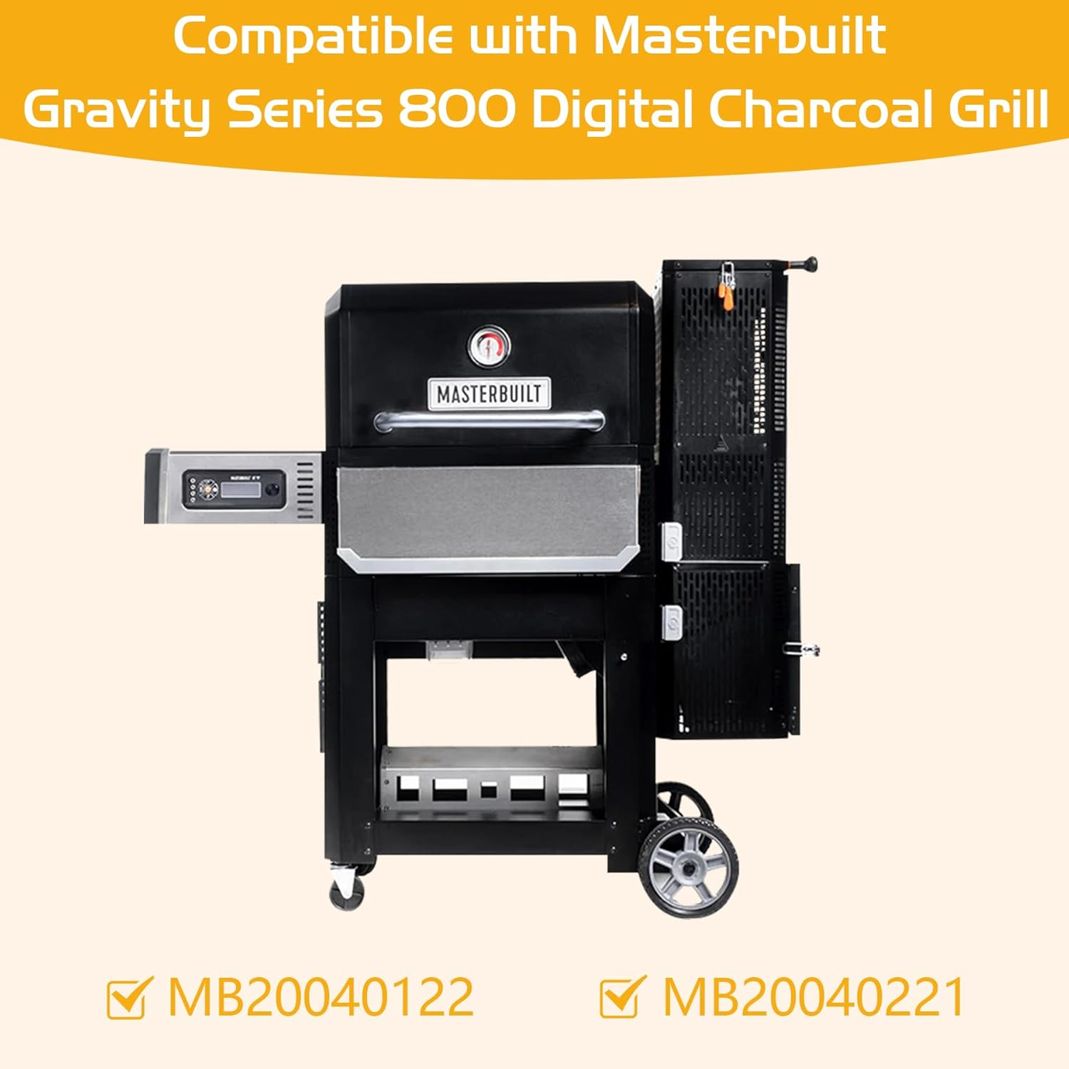 Heat Manifold Replacement Kit for Masterbuilt Gravity Series 800 Smoker Parts MB20040122 MB20040221 Grill Replace Part NO 9904200046 Heating Shield Cover with Base image number 6