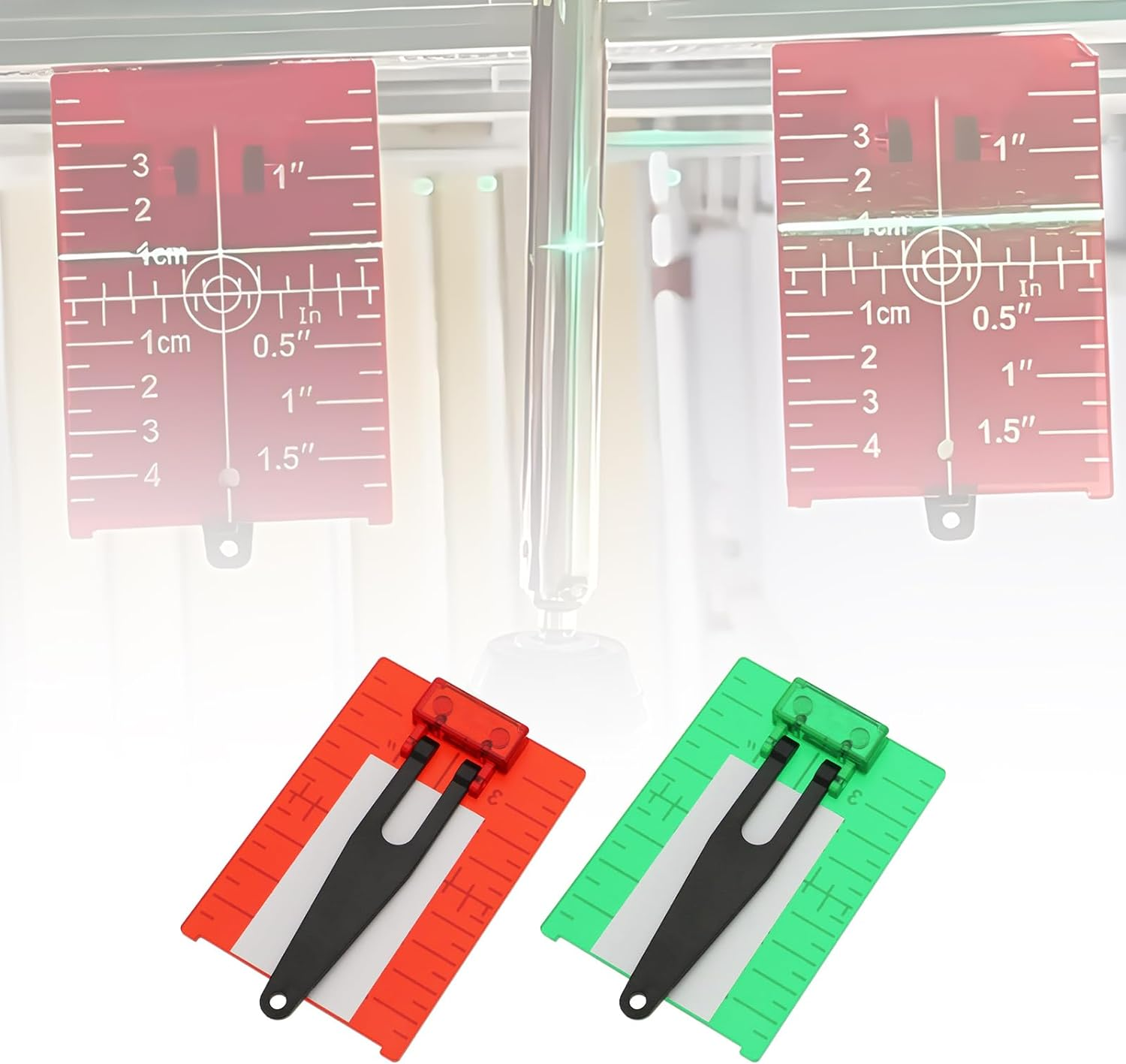 Create Idea 2Pcs Laser Level Reflector Target Board Bracket Reflector Target Board Reflection Target Plate for Alignment Laser Level Crosshair Laser Laser Measurement image number 2
