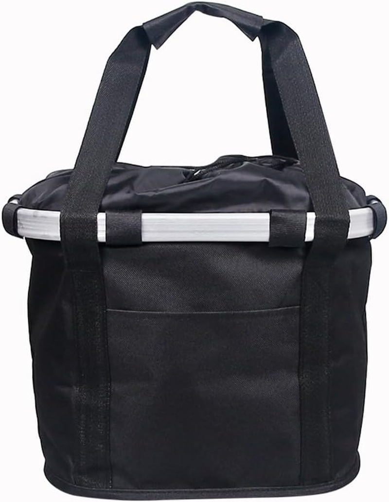 Black Bike Basket for Dogs and Small Pets &ndash; Foldable, Removable Carrier for Cats and Dogs, Quick Release Handlebar Mount, Easy Installation, Detachable Cycling Bag for Mountain, Picnic, and Shopping image number 5