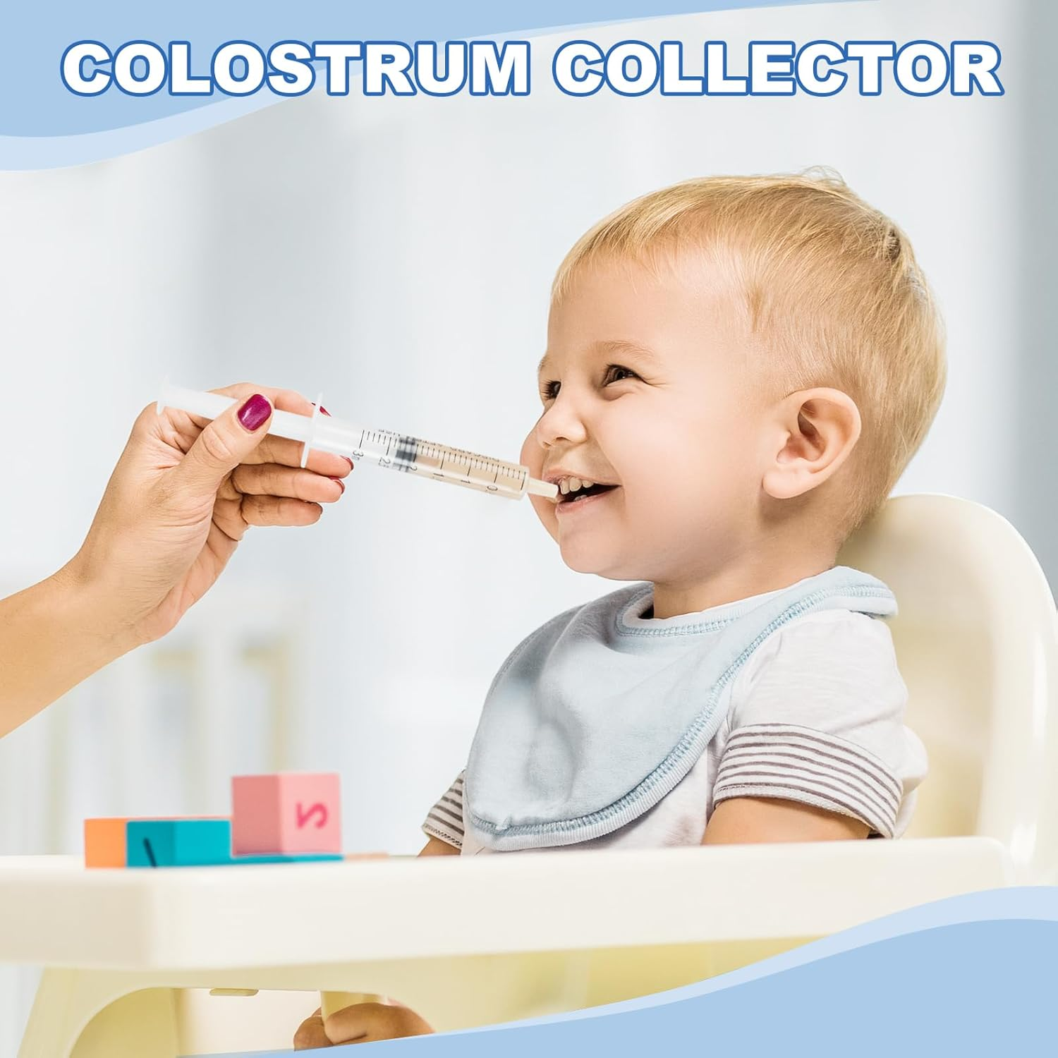 53Pcs Colostrum Collection & Storage Kit, 20 Sterile Sealed Breast Milk Collector(3 ML) Syringe No-Needle with Sealed Caps, 30 Stickers, 2 Colostrum Collection Measuring Cup(20Ml) 1 Slide Lock Bag for Breastfeeding image number 5