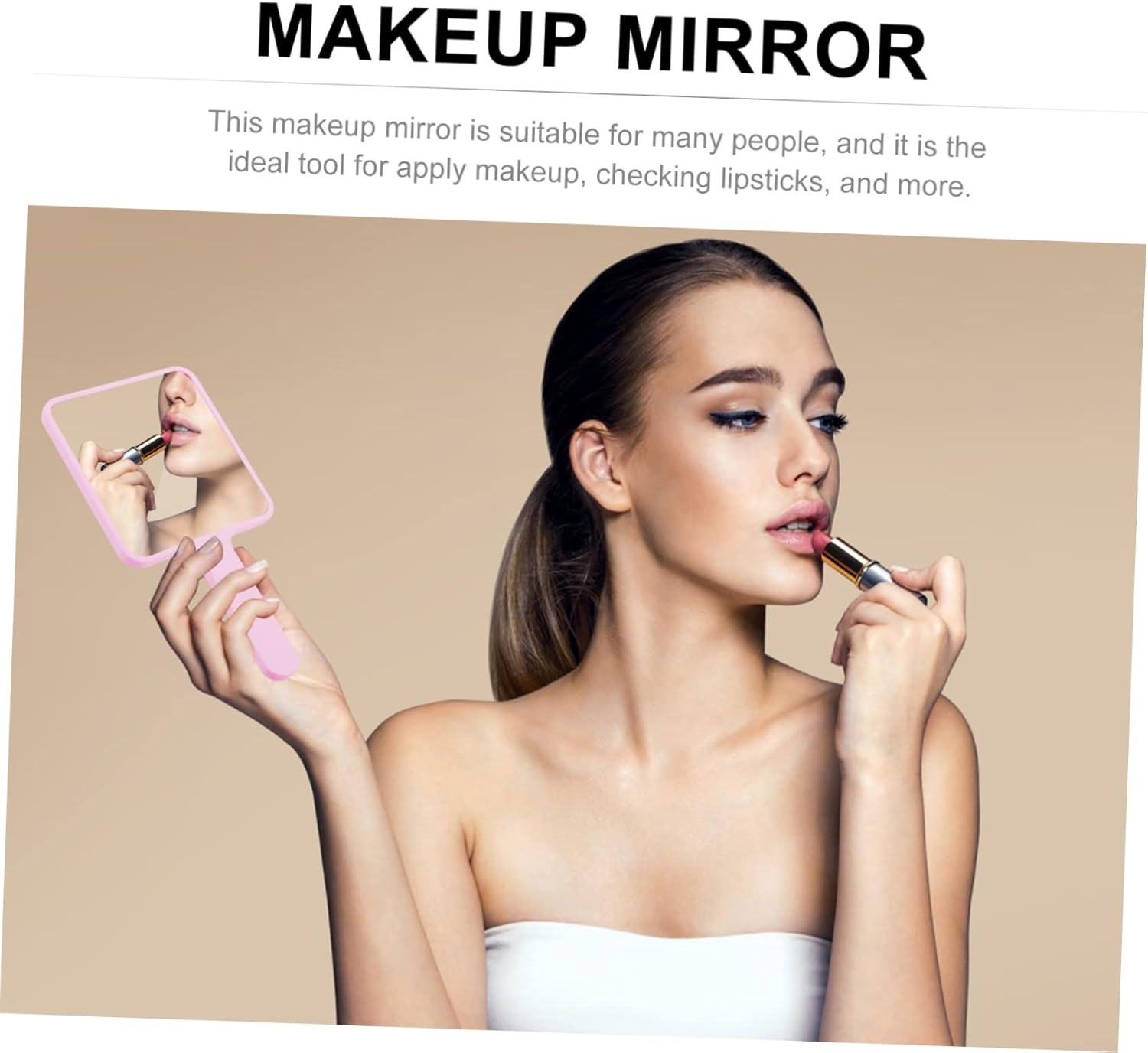 Portable Handheld Makeup Mirror Lightweight Pocket Mirror for Women Travel Cosmetic Mirror for Beauty for Makeup Application and Touch Ups the Go image number 6