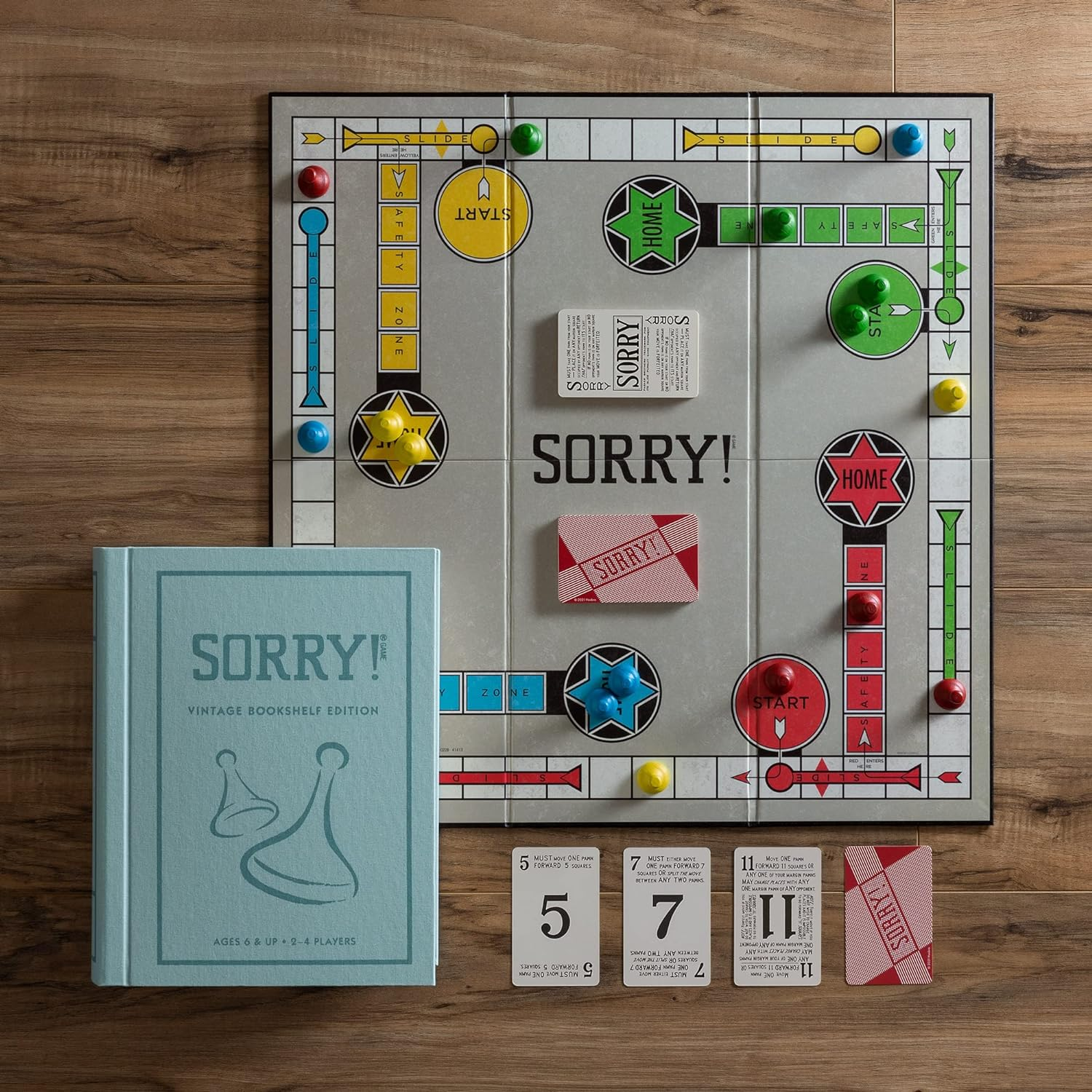 WS Game Company Sorry Vintage Bookshelf Board Game for 2-4 Players, Ages 6+ image number 4