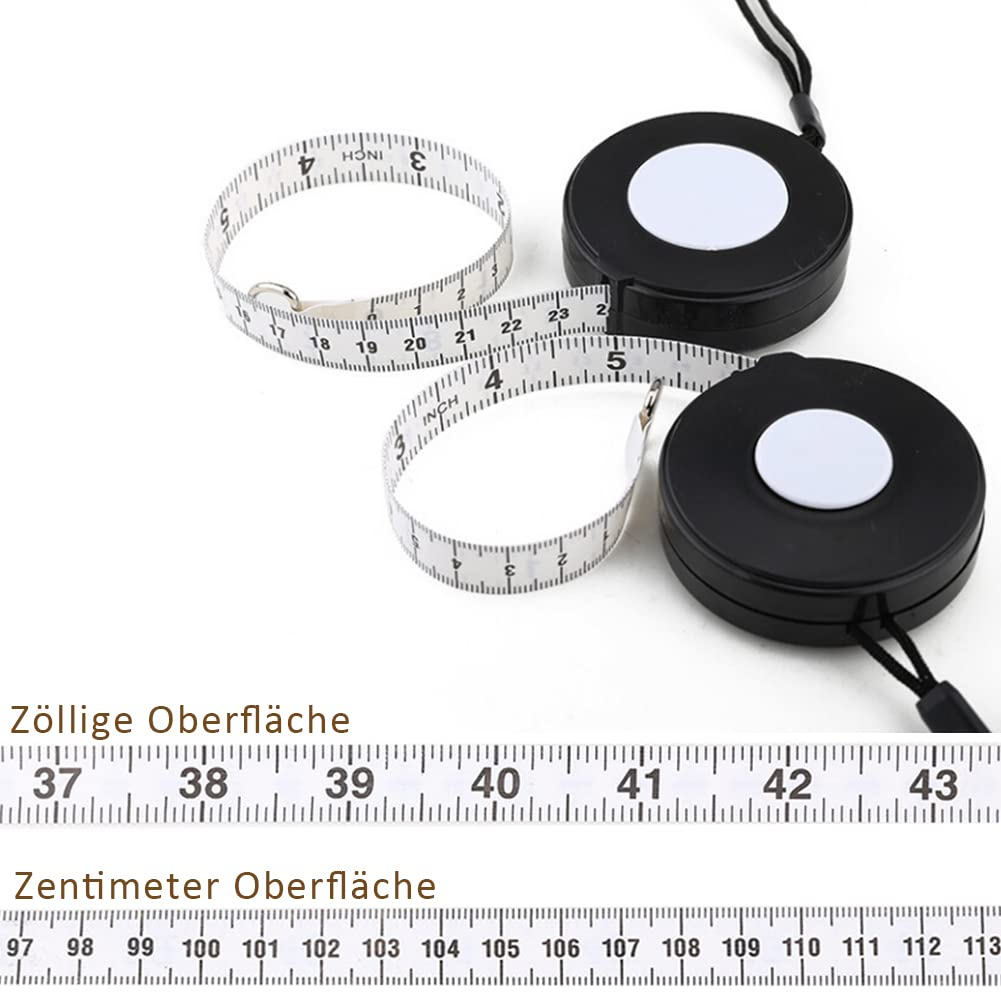 Retractable Soft Measuring Tape, 205Cm/80In Dual-Sided Tape Measure for Sewing, Tailoring Weight Loss, and Height Measurement, Black on White Scale image number 1