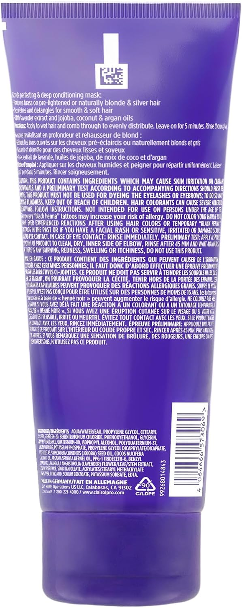 Clairol Professional Shimmer Lights Violet Toning Mask 200Ml - Packaging May Vary image number 5