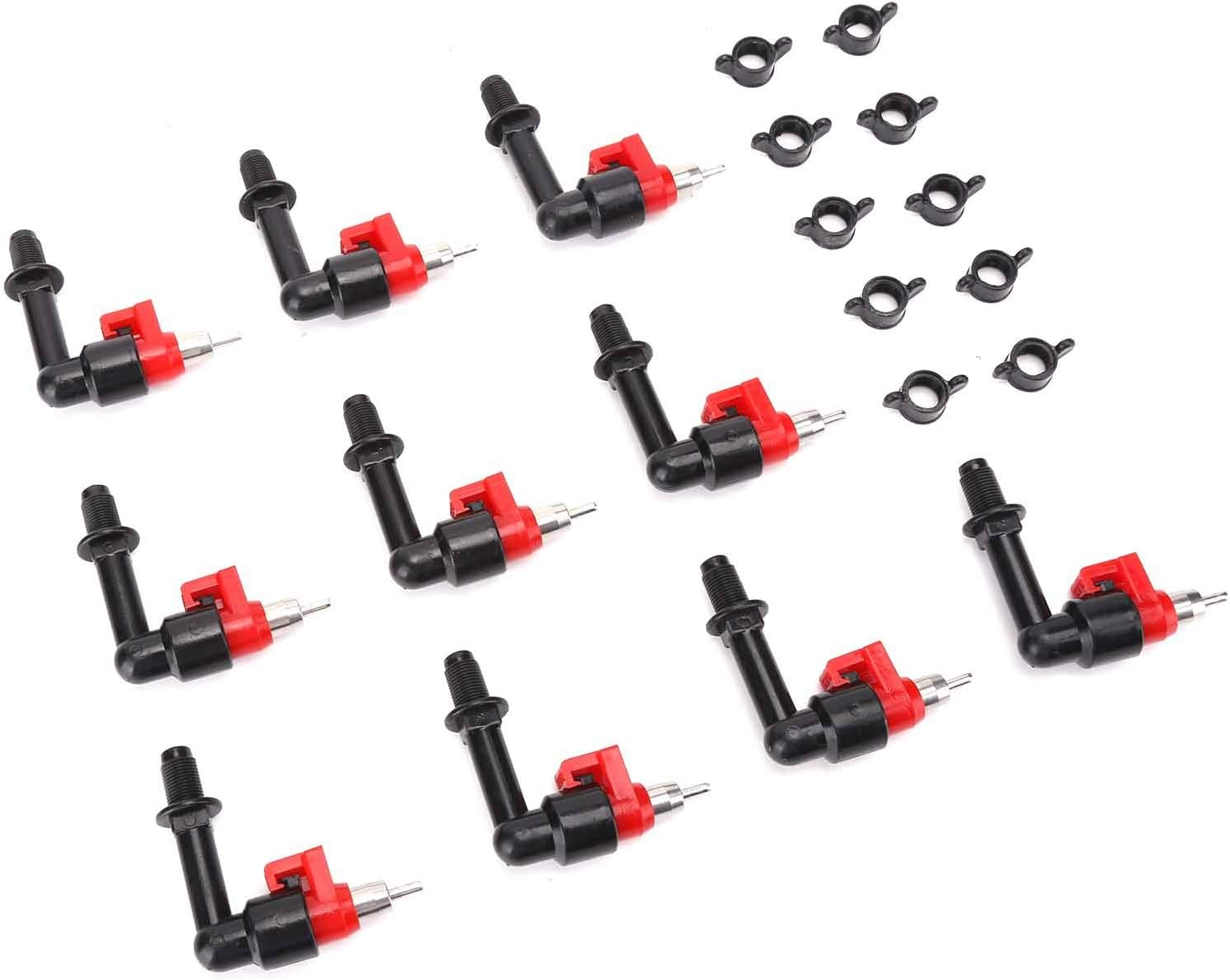 Pack of 10 Automatic Nipple Drinkers and Feeders for Poultry - Efficient System for Easy Feeding - Ideal for Small Animals and Farm Use