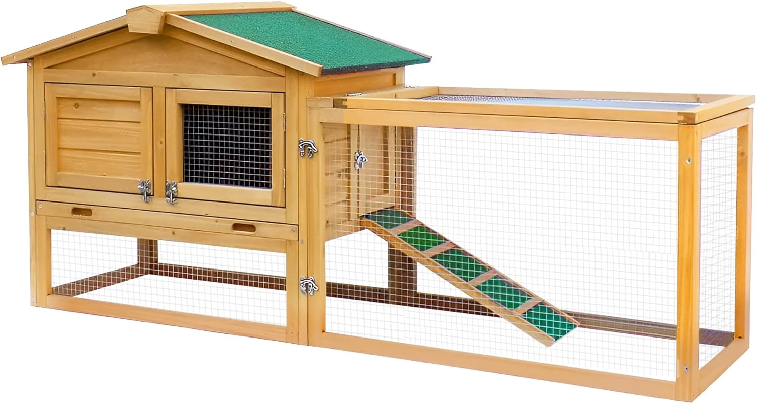 Topet Chicken Coop Rabbit Hutch Large Wooden Pet House Run Cage Outdoor Farm Animals Pet Habitat (Pt-Hutch-Kht-528) image number 6
