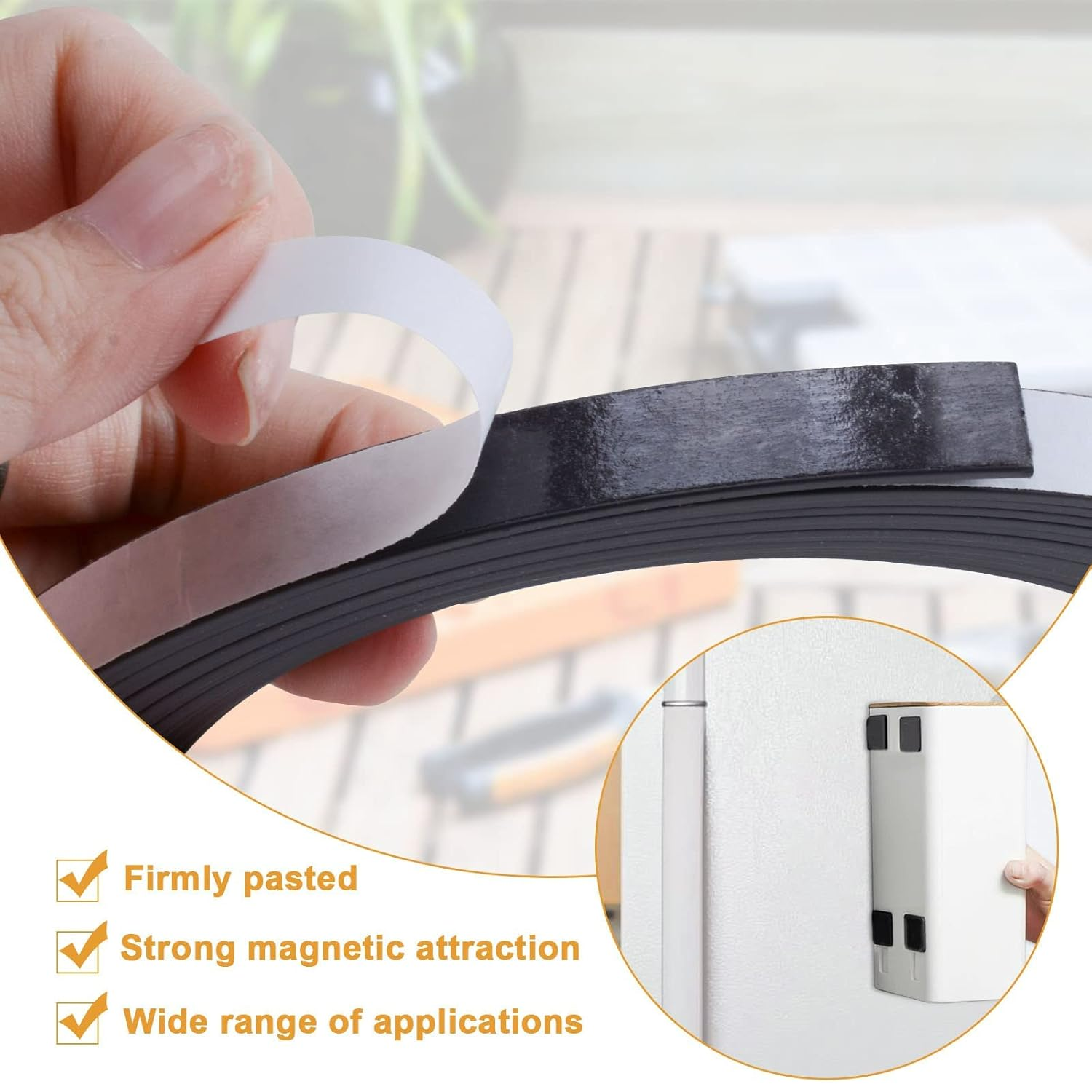 MIN CI Flexible Magnetic Tape Roll, 5 Mx10 Mmx1.5 Mm Magnetic Strip with Strong Self Adhesive, Perfect Magnetic Roll for Craft DIY Projects and Fridge Organization image number 4