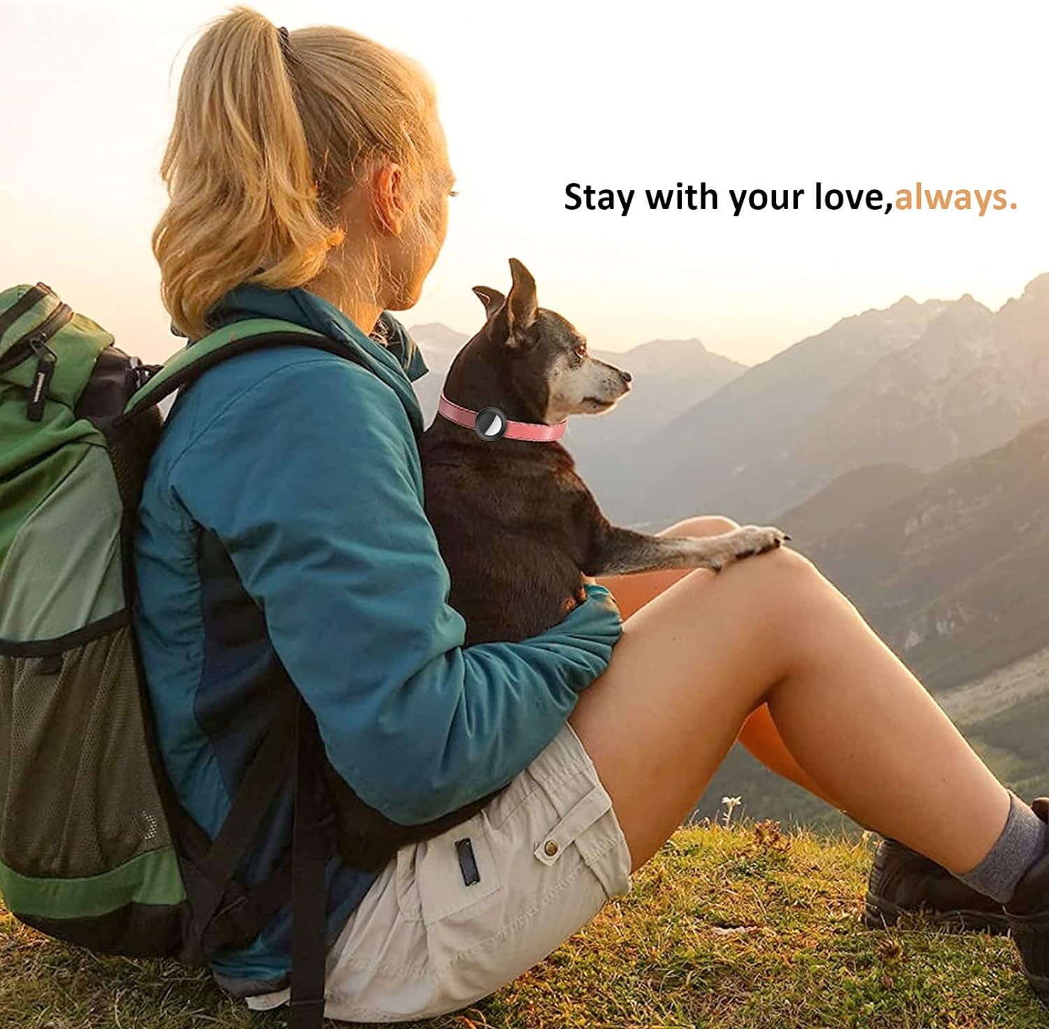 2022 Airtag Cat Collar Holder, Small Air Tag Cat Collar Holder Compatible with Apple Airtag GPS Tracker, 2Pack Waterproof Case Cover for Cat Dog Pet Collar within 3/8 Inch (Black&Pink)