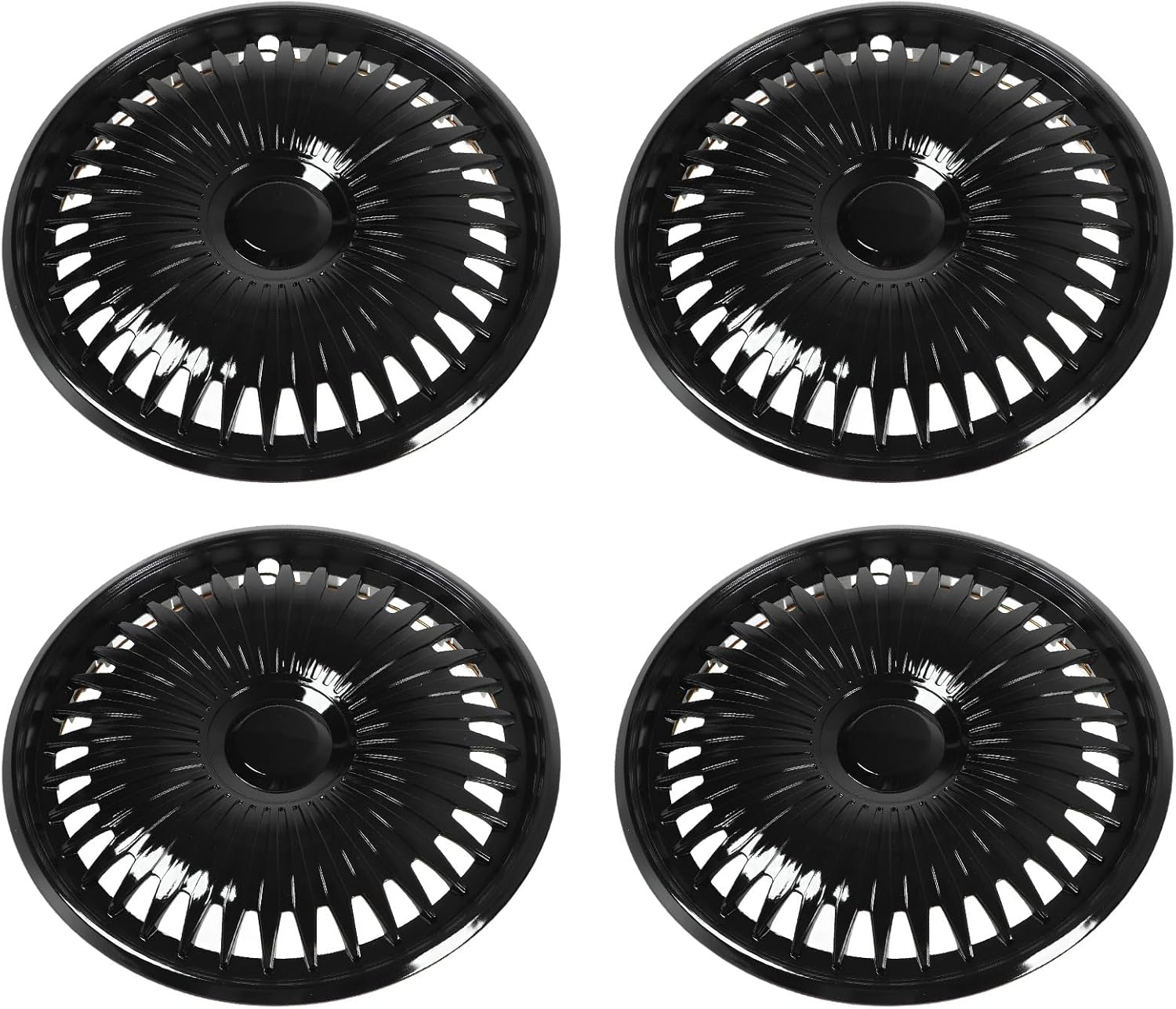 4 Pcs Wheel Hub Cap Black ABS Wheel Fully Wrap Rim Replacement, 16In Fully Wrap Rim Protector Trim for Any 16 Inches Steel Wheel image number 5