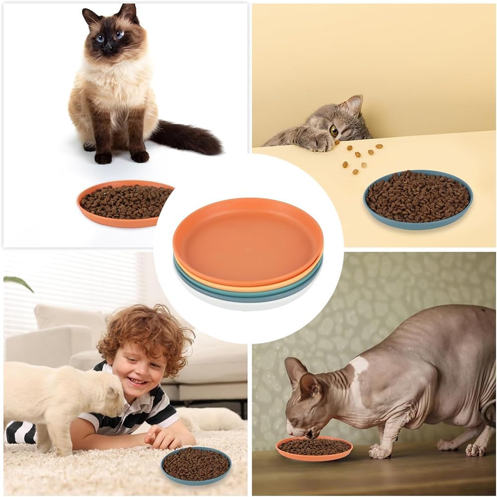 Feeding Bowl for Cats, Pack of 5 Flat Cat Bowls, Feeding Bowl, Cat Food, Cat Feeding Bowl, Silicone Bowl, round Flat Cat Bowls for Dry Food and Wet Food image number 3