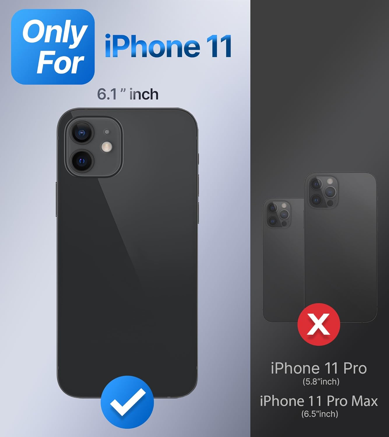 Shields up for Iphone 11 Case with Stand, Phone Case Clear with Double Ring Holder [Adjustable & Foldable] Shockproof Protective Cover for Iphone 11 6.1 Inch - Clear image number 6