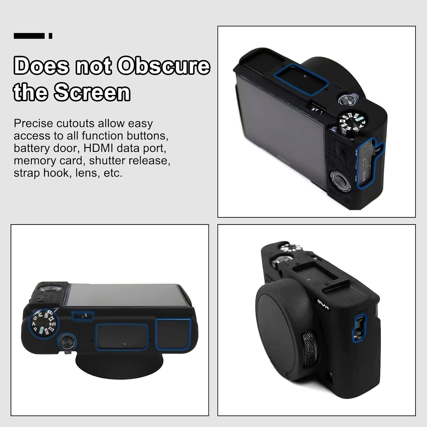 Camera Case for  RX100 VII, Soft Silicone Protective Cover Protector Skin Removable Lens Cover for  DSC-RX100 VII DSC-RX100M7 Digital Camera (Black with Lens Cover) image number 2