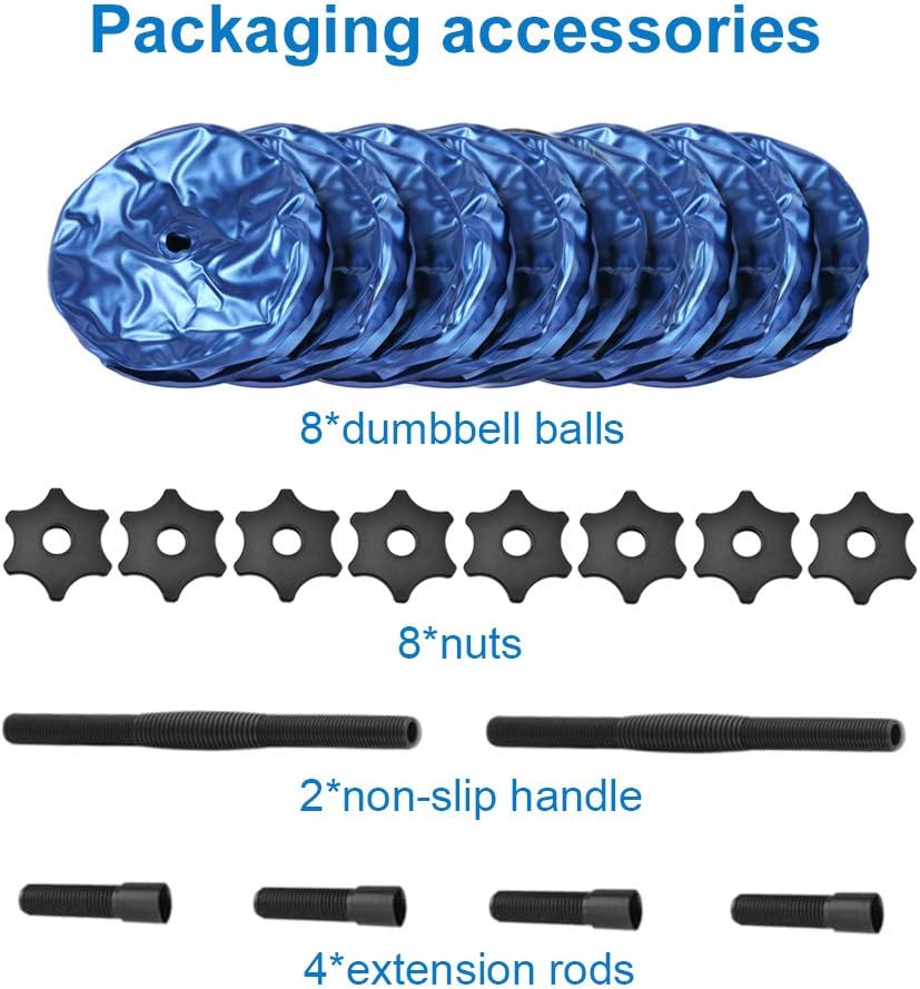 Travel Weights Water Filled Dumbbells Set for Man & Women, Adjustable Free Water Dumbbells for Exercise Fitness Weightlifting Training (45~70 Lbs).. image number 1