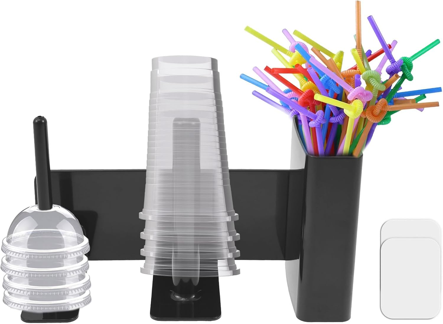 Cup Organizer for Ninja Slushie Machine FS301 & FS300, Plastic Cup Holder Lid Dispenser with 35&deg; Tilting Stand, Space Saving Side Mounted Cup Dispenser Storage Holder for Bar