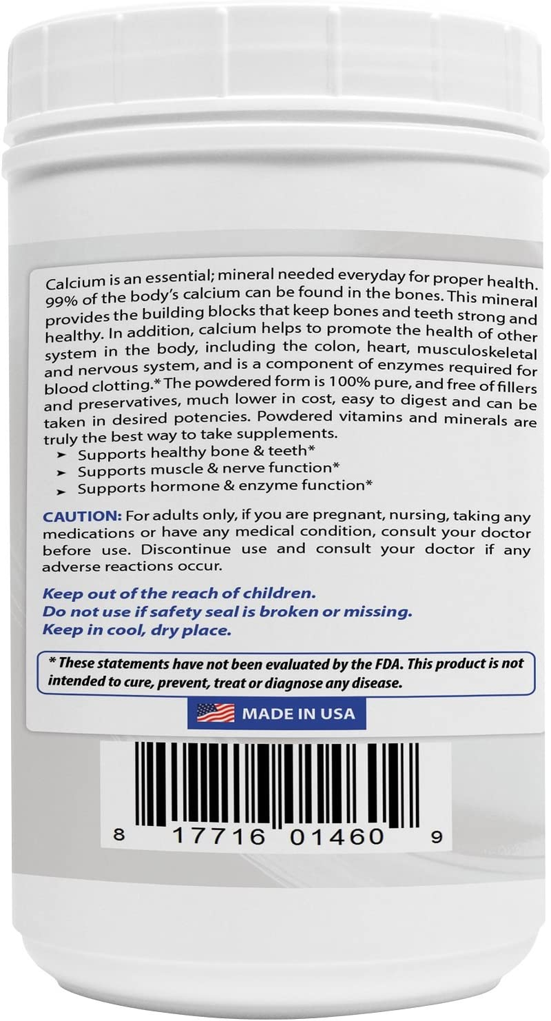 2 Pack - Best Naturals Calcium Carbonate Powder 1 Pound (Total 2 Pound) - Food Grade