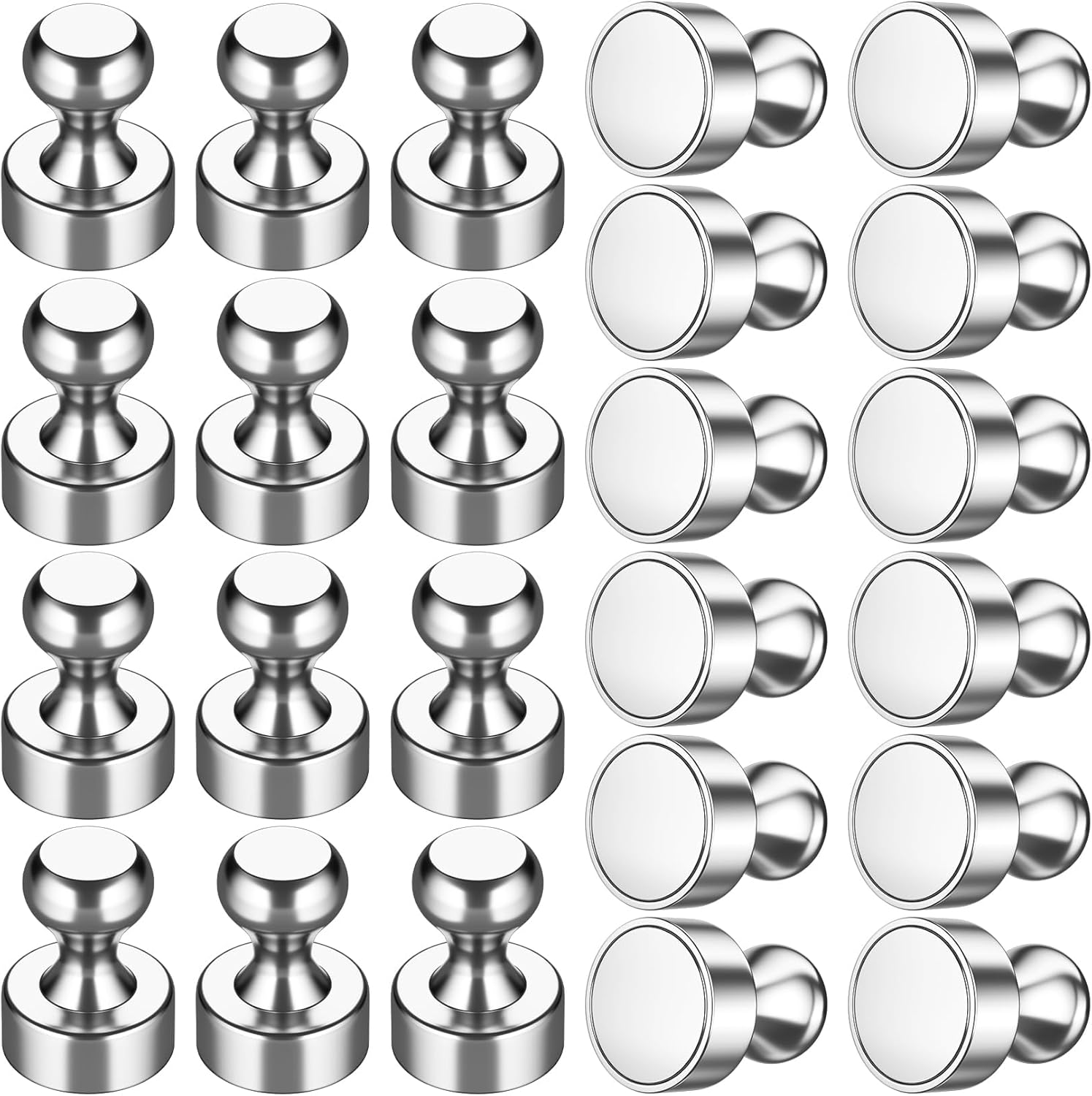 Grtard 12 Pack Magnetic Push Pins Fridge Magnets Whiteboard Magnets, Small Neodymium Magnets Push Pin Magnets for Whiteboard, Fridge, Map Magnets Refrigerator Magnets for Office, School, Locker