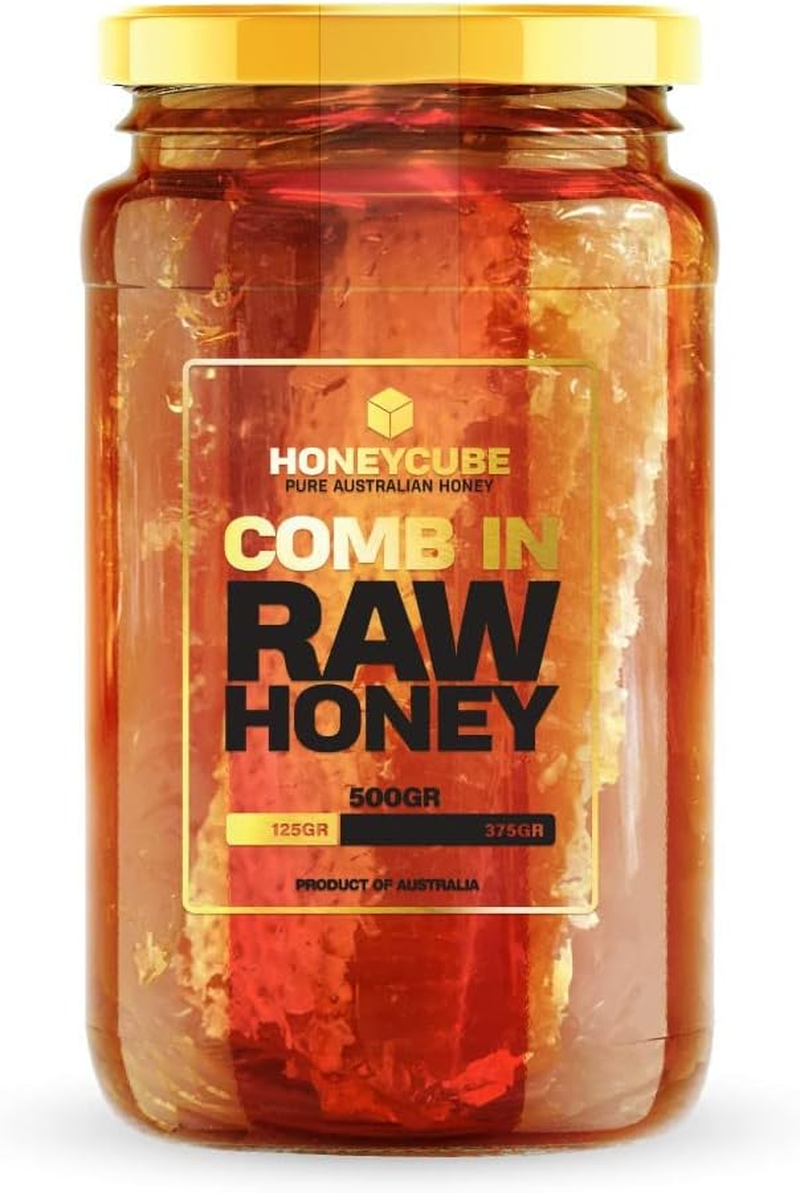 Honey Cube Comb in Raw Honey 500 G