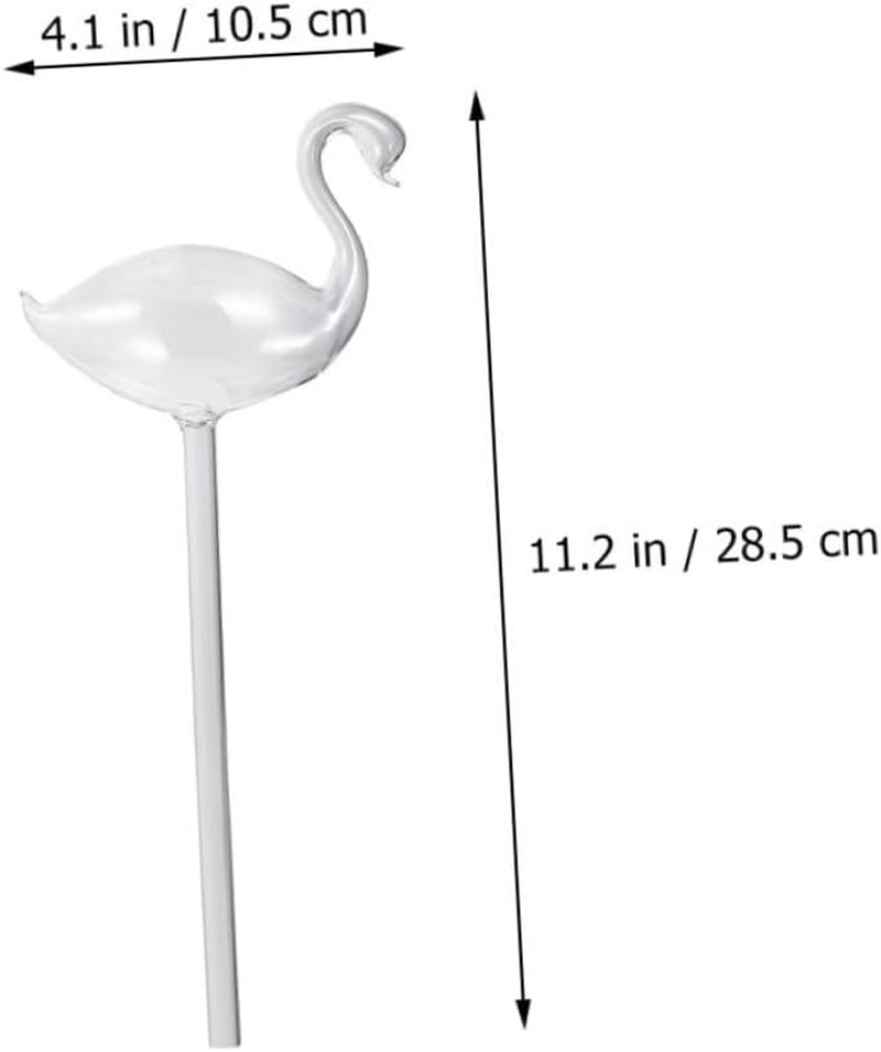 FUNOMOCYA 3Pcs Swan Flower Waterer Self Watering Bulbs Glass Plant Watering Devices for Outdoor Gardening Use image number 4