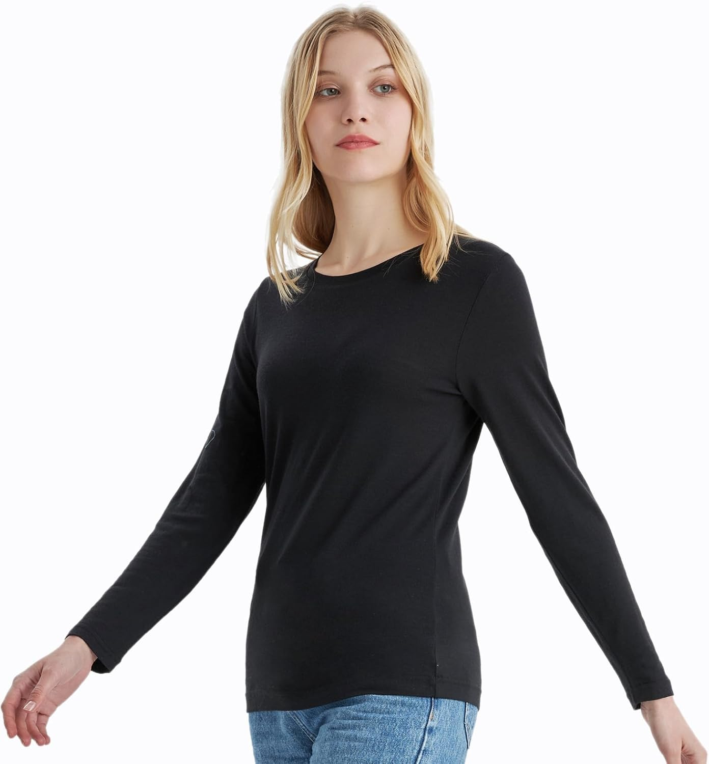 Merino Protect 100% Merino Base Layer Women Thermals Underwear Lightweight Soft Long Sleeve Shirt for Hiking Skiing image number 5