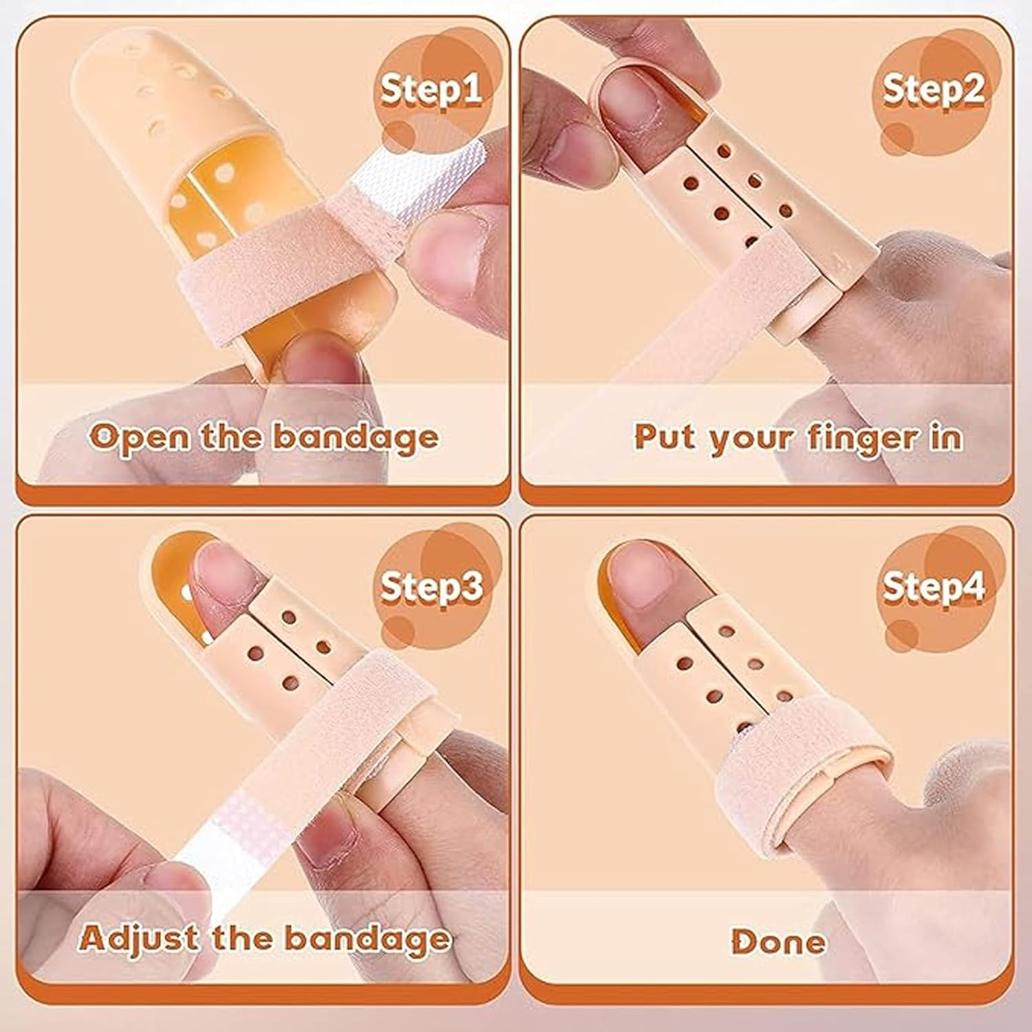 3Pcs Splint for Pinky,Plastic Mallet Dip Finger Support, Support Brace, Immobilizer Joint Protection Injury,3-Size Pack Mallet Finger Brace. image number 5
