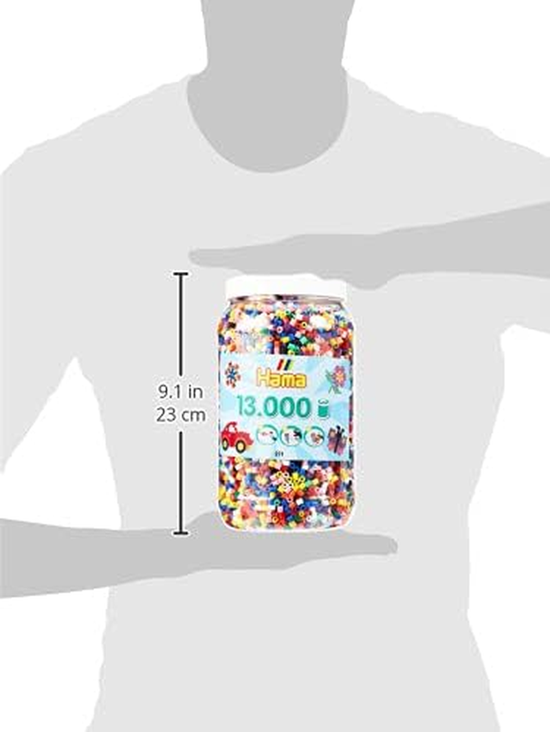 HAMA Bead Tub &ndash; 13,000 Bold Colour Beads | Large 5Mm Iron-On Fuse Beads for Kids Arts & Crafts | Creative DIY Kit for Fine Motor Skills & Learning Colours | Ages 5+ image number 4