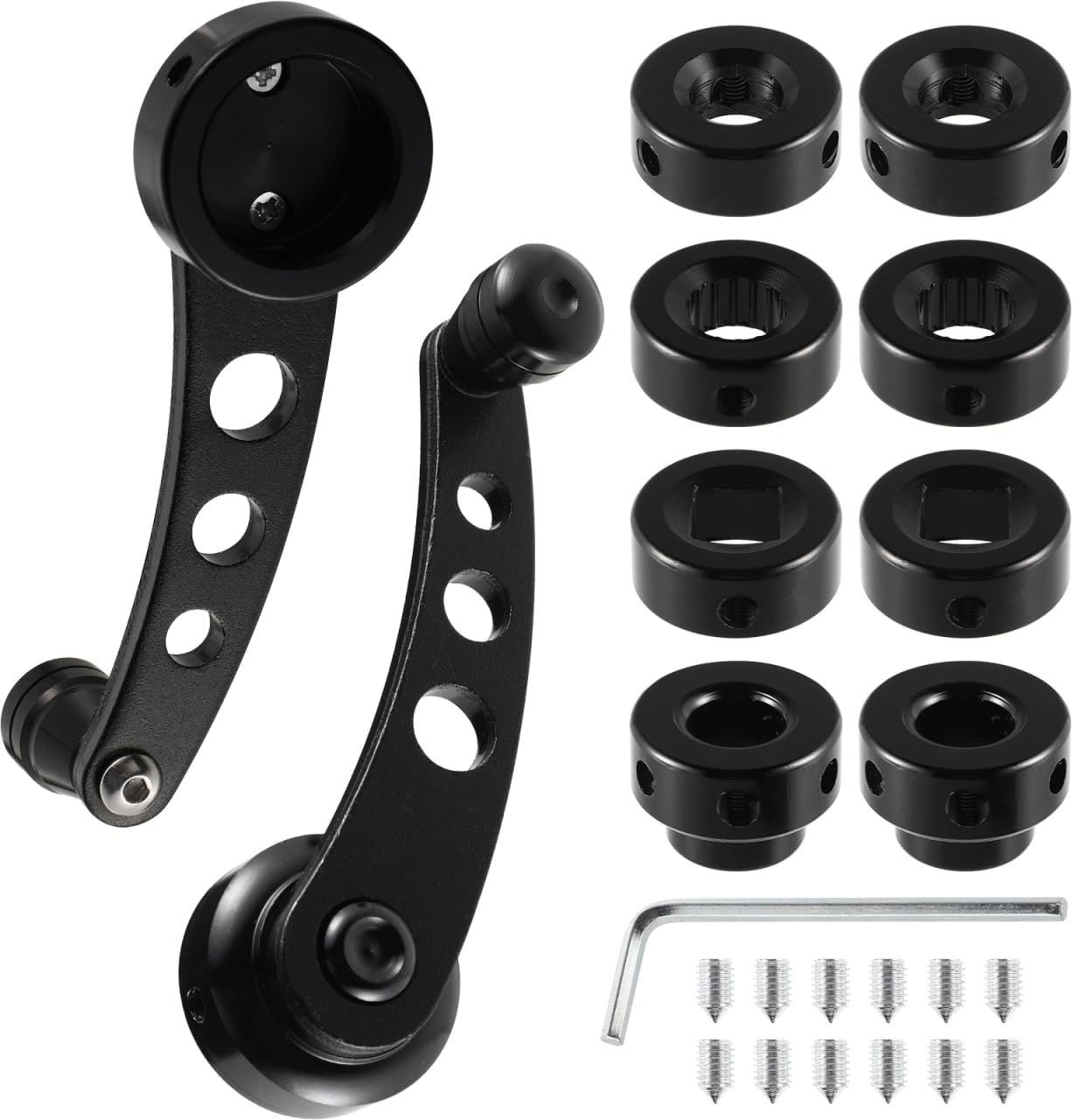1 Set Car Doors Crank Handle Aluminum Winder Crank Car Window Crank Handle Window Winder Crank Handle Replacement Universal Window Crank Door Knob Opener Cranks Kit Colorado Lift image number 5