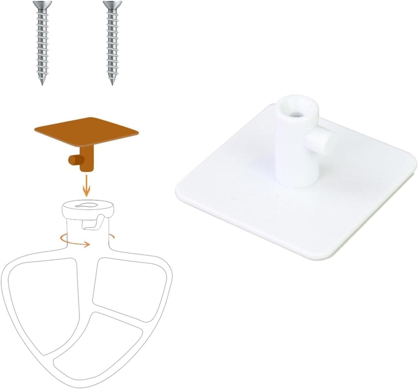 Mixer Attachment Holder, Kitchen Aid Mixer Attachment for Dough Hook, Kitchen Aid Mixer Accessory Stand Mixer Attachment Holder,Flat & Edge Beater, Wire Whip (Single)