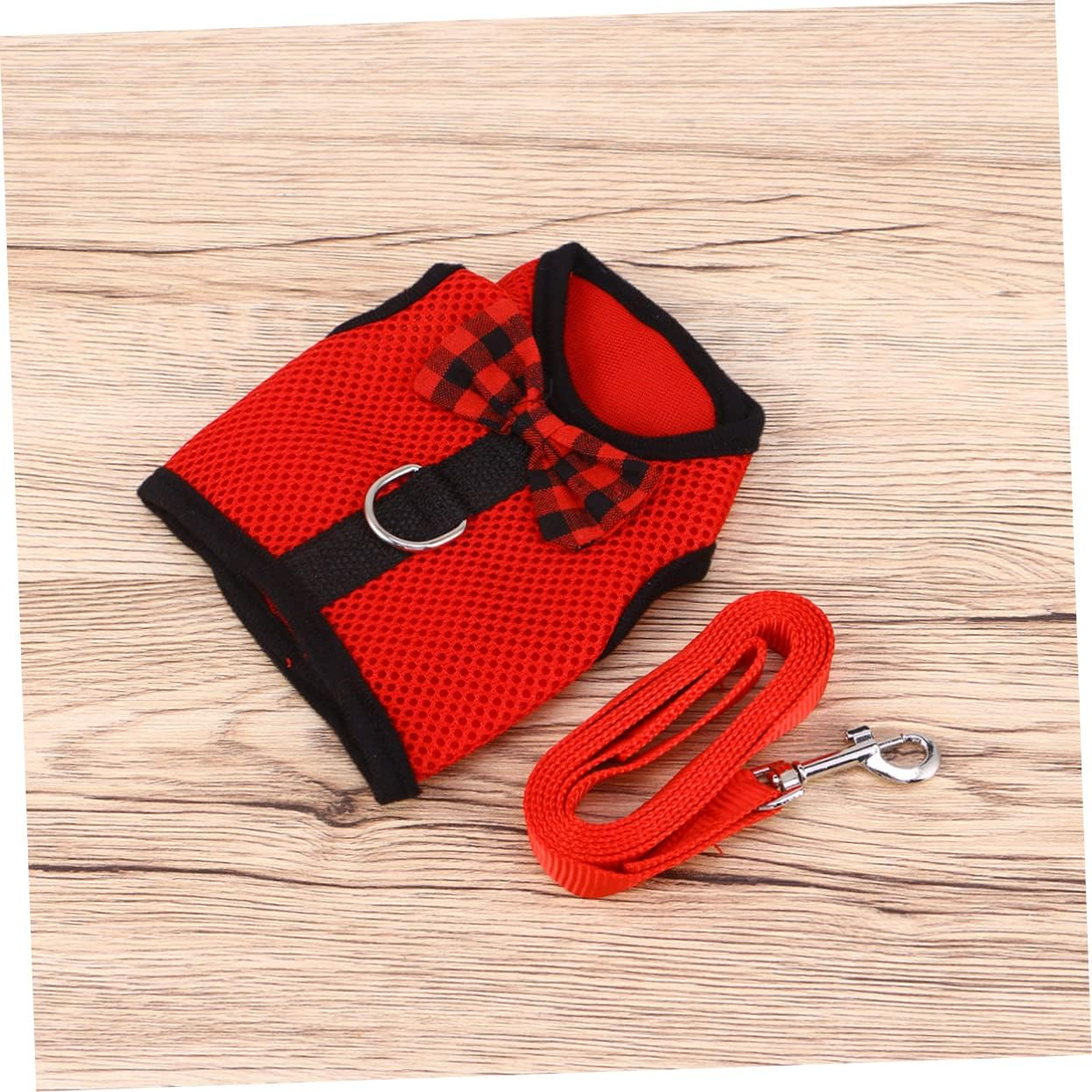 Pet Leash Breathable Mesh Fabric Small Animal Vest Lead for Hamster Rabbit Bow Strap Scenario image number 2