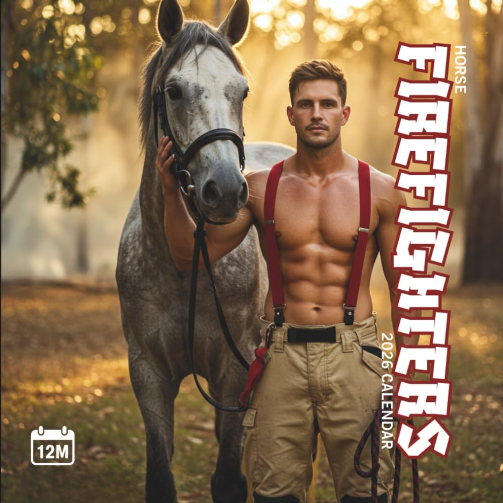 Firefighters Calendar 2026: 12-Month Firemen with Horse (8.5X8.5&rdquo;) with U.S. Holidays Glossy Cover, Heroic Themes