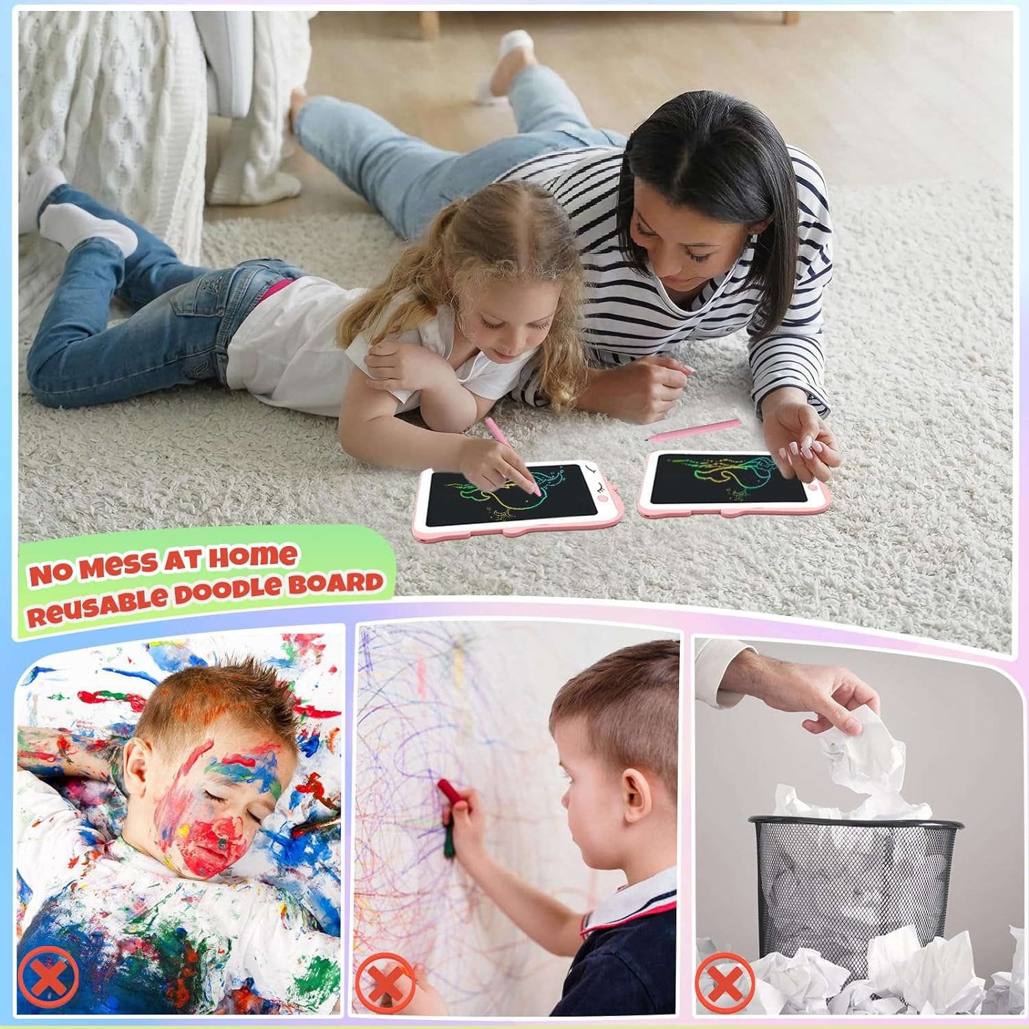 LCD Writing Tablet for Kids, 8.5 Inch Doodle Board Drawing Pad Gifts for Kids Games, Unicorns Toys Drawing Pad for Kids 3 4 5 6 7 Year Old Boy Girl Birthday Gifts image number 1