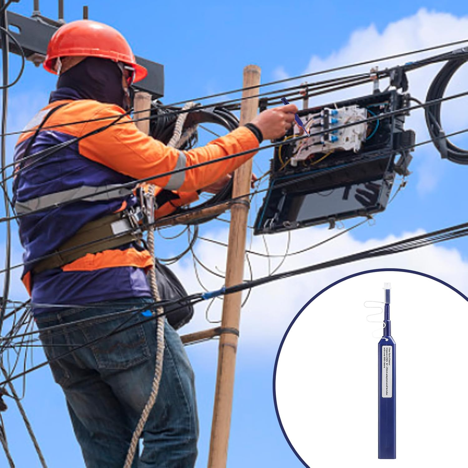 Fiber Cleaner - Fiber Cleaning Pen, Optical Connector End Cleaner | Fiber Connection Sweep Cleaning, Fiber Opt Cleaning Pen image number 2