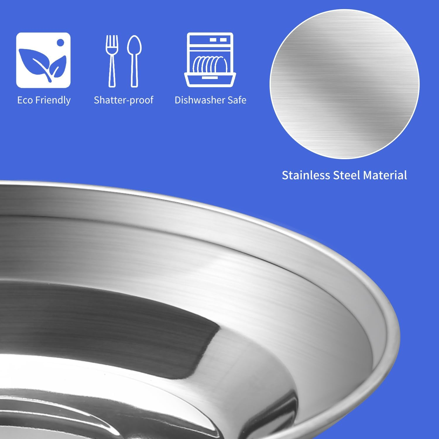 Jorunhe 29Pcs Outdoor Camping Tableware Kit Stainless Steel Tableware Mess Kit Includes Plate Bowl Cup Spoon Fork Knife in Mesh Bags for Camping Backpacking & Hiking for 4 Person Silver image number 1