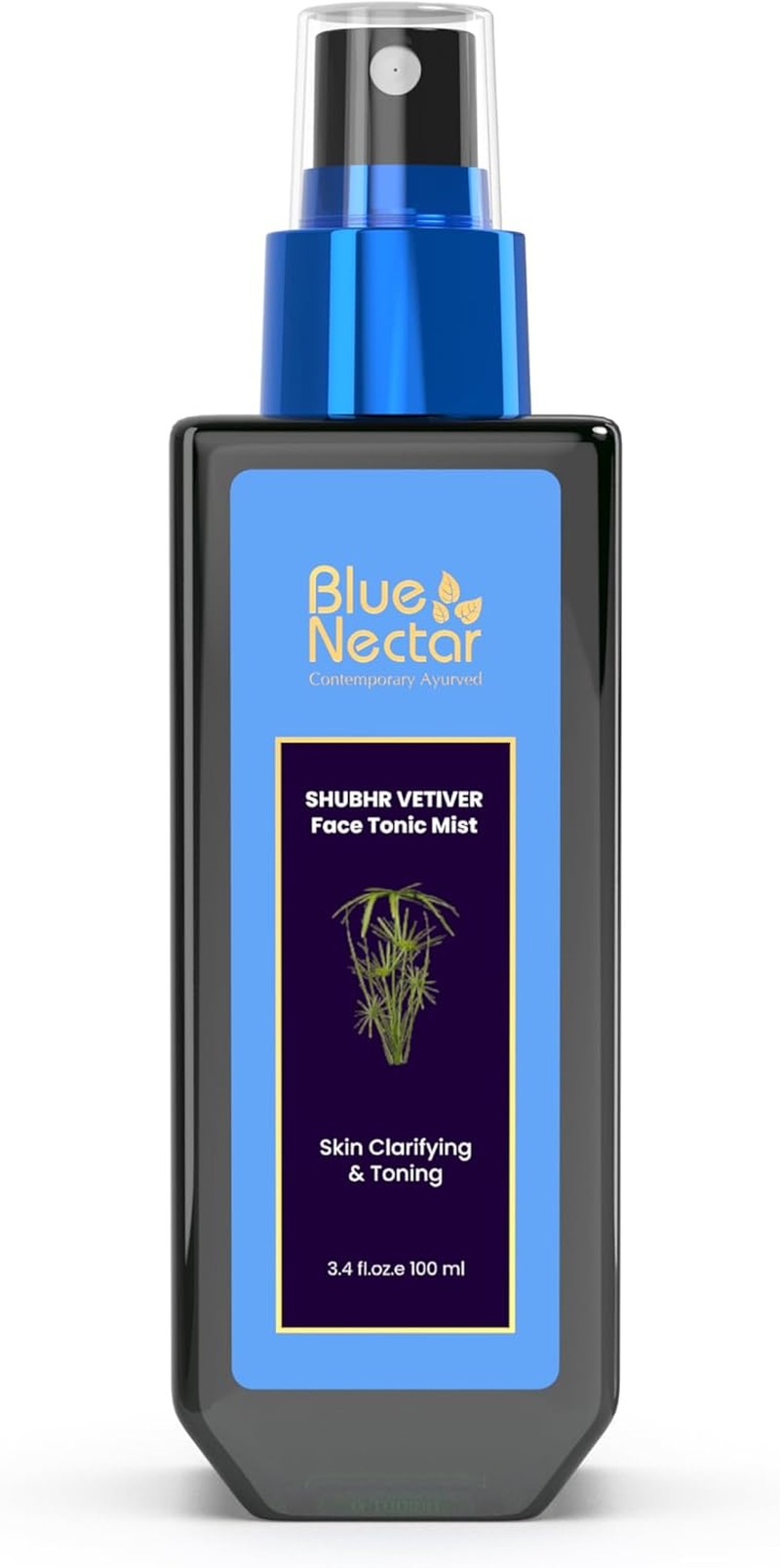 Blue Nectar Shubhr Steam Distilled Vetiver Toner Water & Cooling Calming Face Tonic Mist |Alcohol Free | Chemical & Preservative Free (100 Ml) image number 1