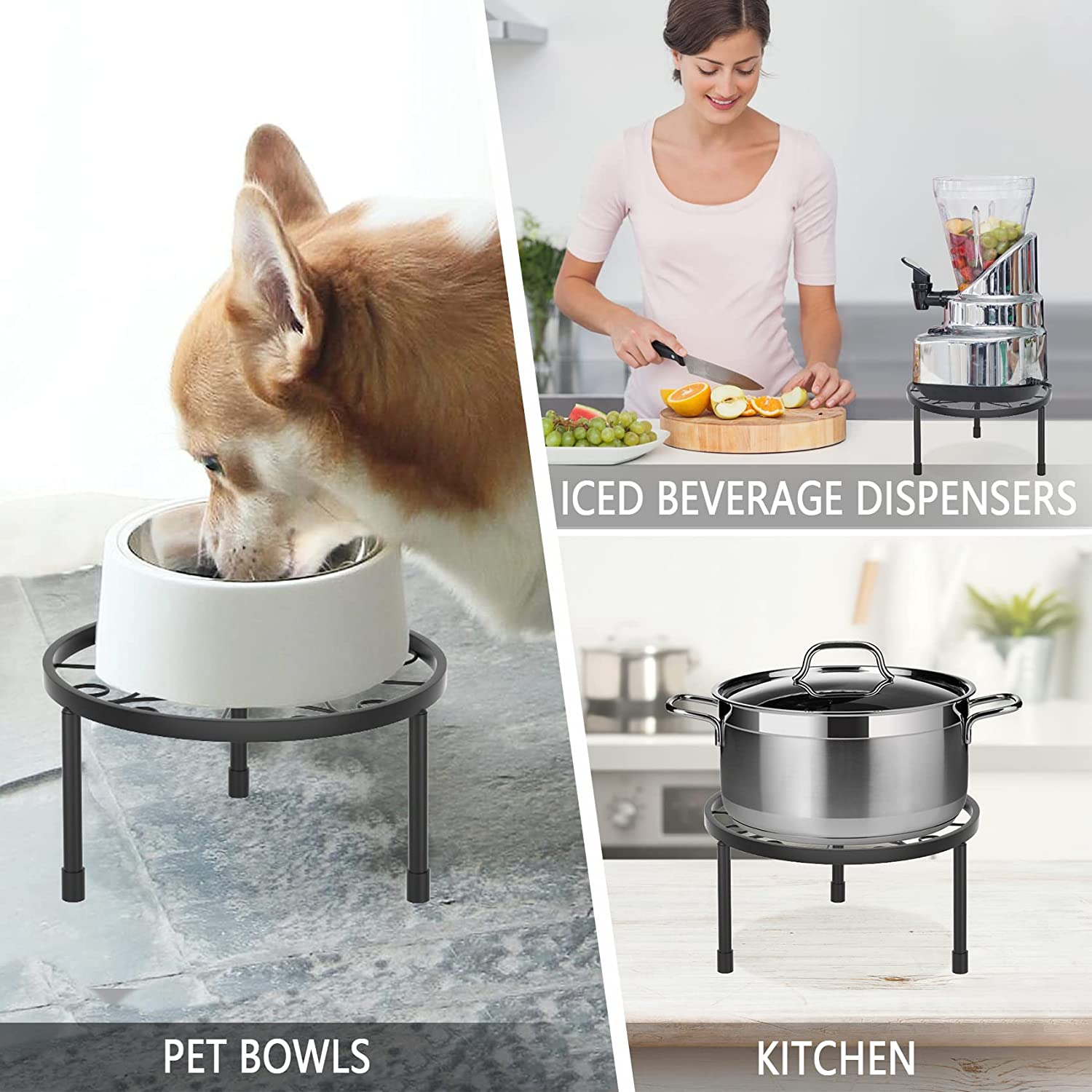 Cepignoly Linpla 5-Pack Decent Metal Plant Stands, Heavy Duty Flower Pot Stands for Multiple Plant, Anti-Rust Iron Shelf, Decoration Racks Home Indoor and Outdoor (5 Pack Black) image number 1