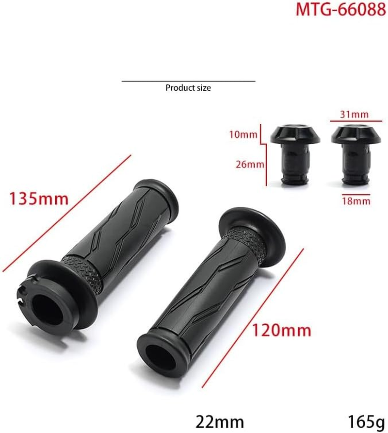 For Yamaha Grip Assembly，Rugged Grip Motorcycle Handlebar Grips - Premium Rubber, Non-Slip Design, Universal Fit for Yamaha FZ1/6/8/R1/R6/MT07/09 Black image number 4