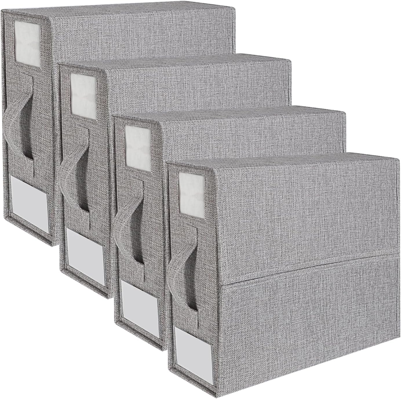 Bed Sheet Organizers,4 Pack Bed Sheet Organiser and Storage,Linen Closet Organizer for Bedding Sheets,Duvet Covers and Pillow Cases(Grey) image number 5