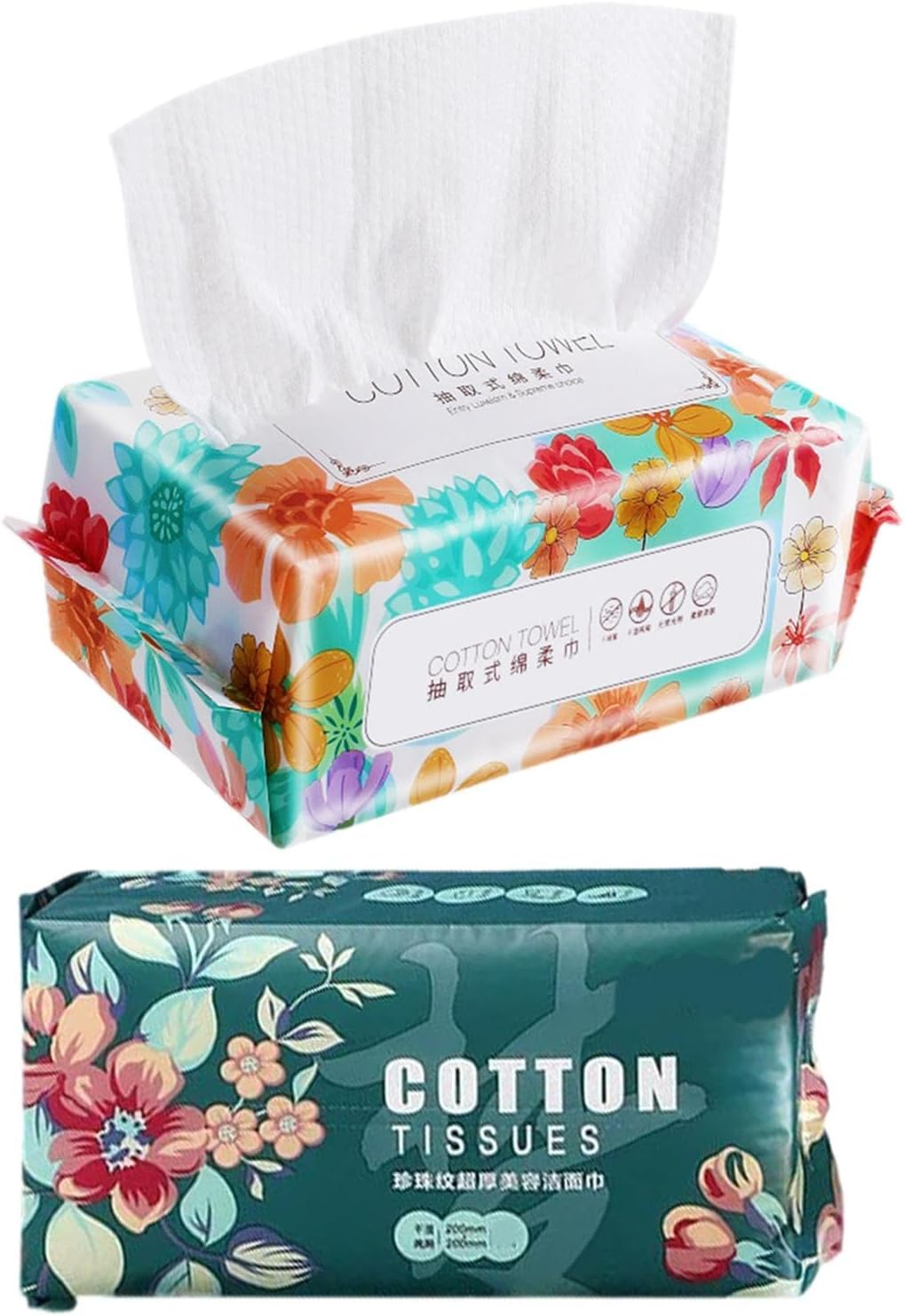Cotton Tissue | Thickened Facial Paper Towels Pearl Pattern Design,Hygienic Face Tissues, Safe Cotton Wipes for Sensitive Skin, Makeup Removing, Adults
