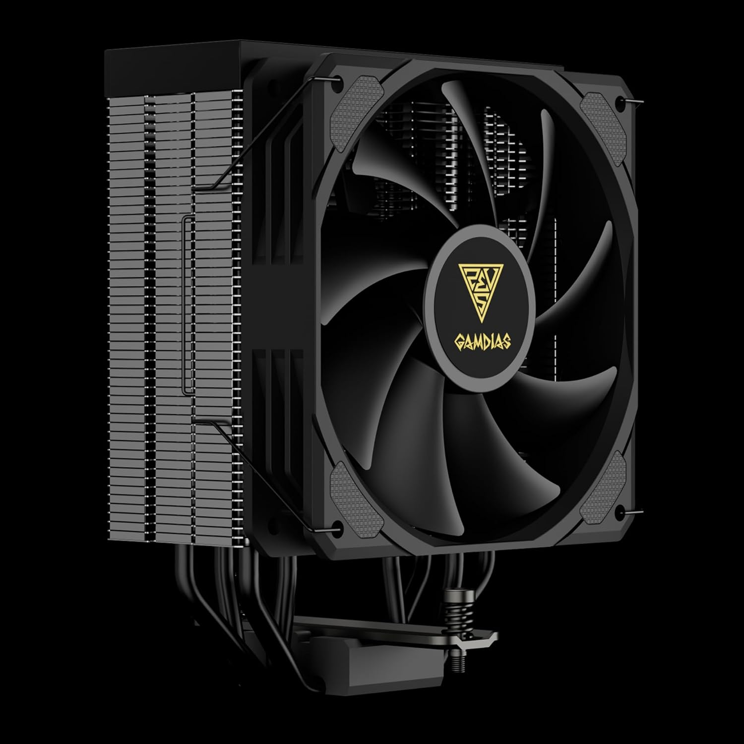 Gamdias CPU Air Cooler Digital Display PWM Fan 4 Copper Heat for Intel LGA1700 AMD AM5, 120Mm Hydraulic Bearing PWM Fan, 2.63 Mmh2O, Support LGA1700/1151/1150/1155/1156/1200/2011/2066/AM5/AM4 (Black)