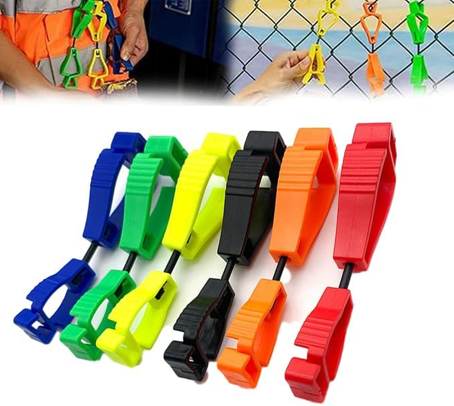 Glove Clips for Work Glove Grabber Clip Anti-Loss Waist Buckle Clip, Glove Keeper, Plastic Safety Work Glove Grabber Clips 6 PCS