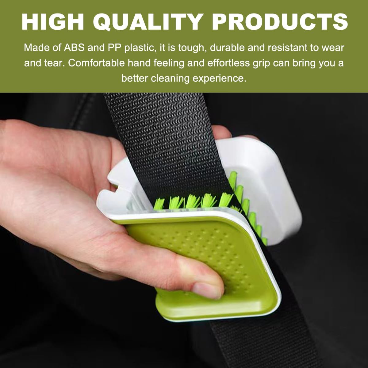 KVAEY Car Seat Belt Cleaning Brush, U-Shaped Auto Interior Washing Brush with Double-Sided Bristles, Closeable Safety Belt Bristle Scrubber Cutlery Cleaner Brush for Car Home (1 PCS) image number 5