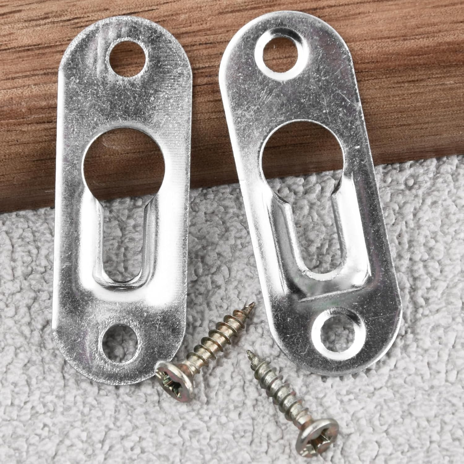 40 Pcs Keyhole Wall Brackets 44X 16 Mm, Picture Hanging Fasteners, Keyhole Hangers, Picture Hangers with 80 Screws Hardware, for Picture Frames Painting image number 4